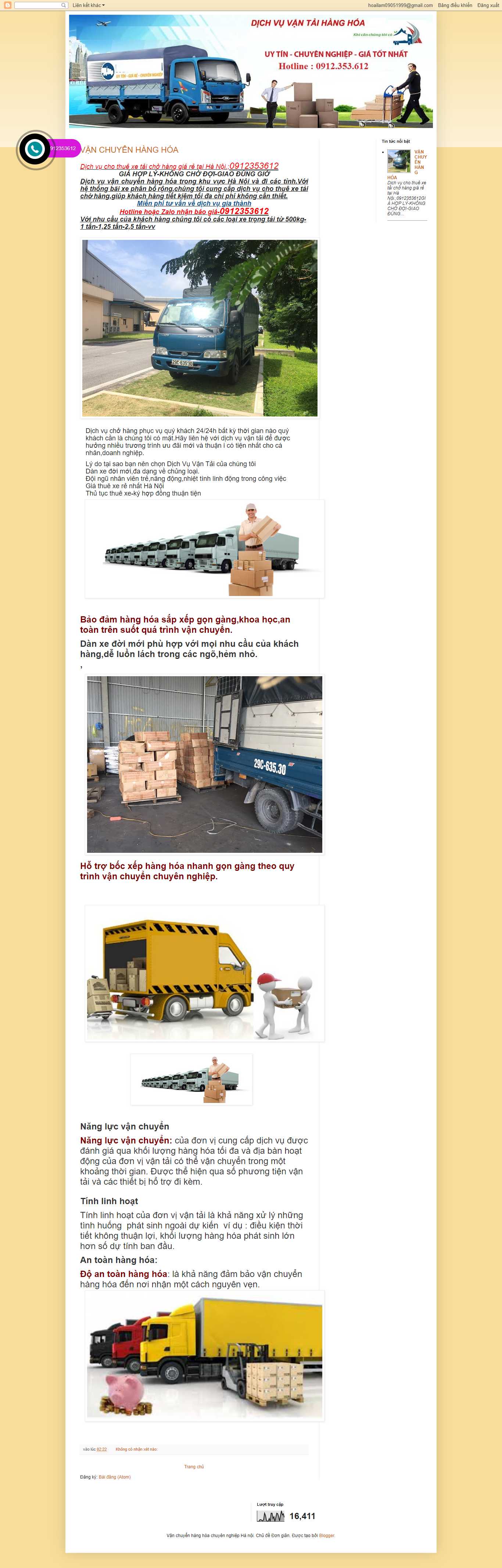 Thiết kế Website web vận chuyển hàng hóa - vanchuyenhanghoahnblogspotcom