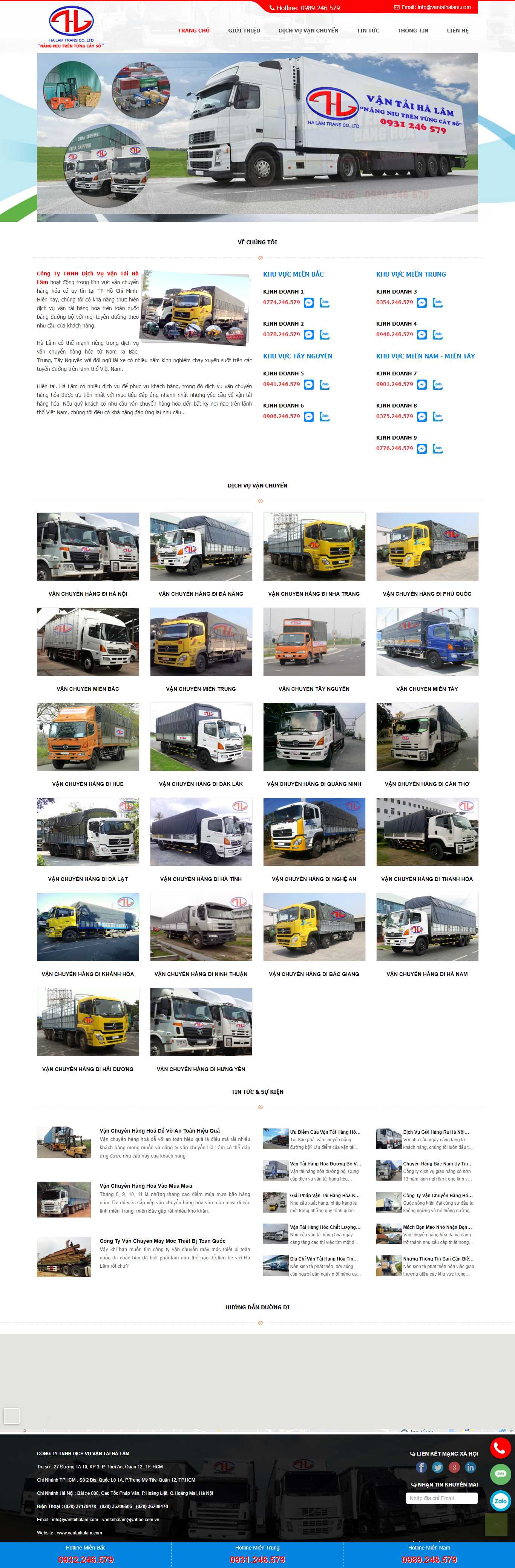 Thiết kế Website web vận chuyển hàng hóa - vanchuyenhanoi247com