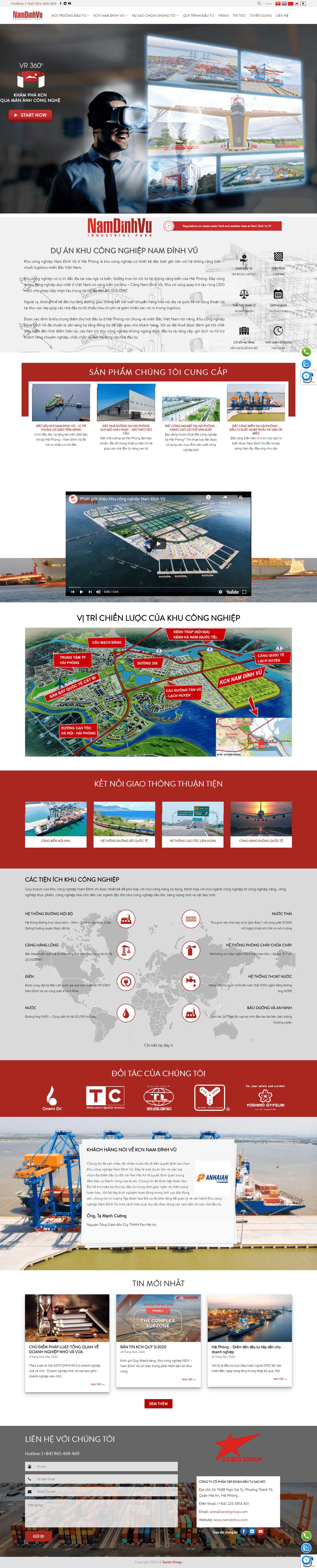 Thiết kế Website web thuê nhà xưởng - namdinhvucom