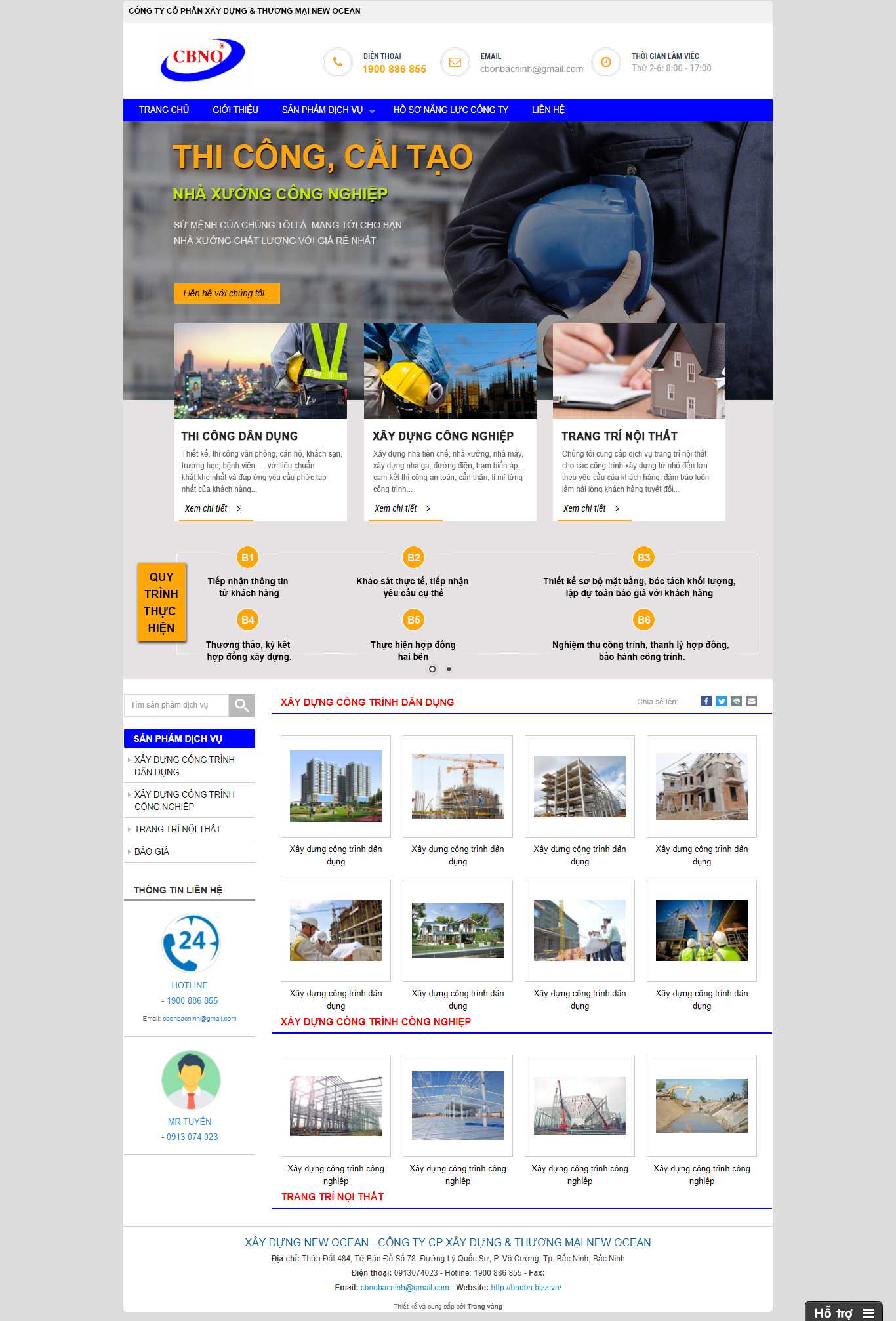 Thiết kế Website web thuê nhà xưởng - bnobnbizzvn
