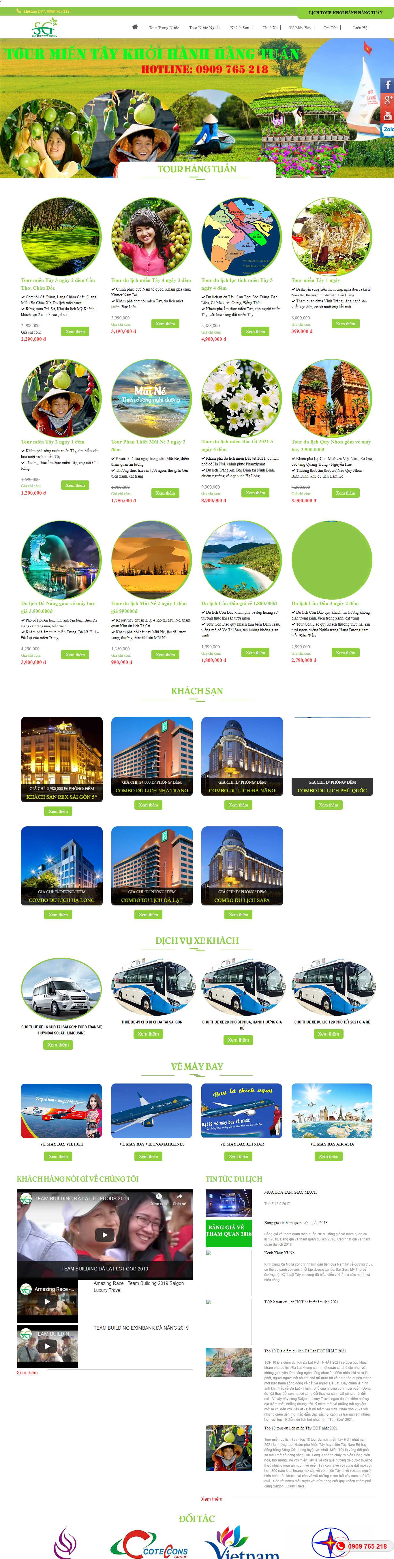 Thiết kế Website web thuê xe du lịch - saigonluxurytravelvn