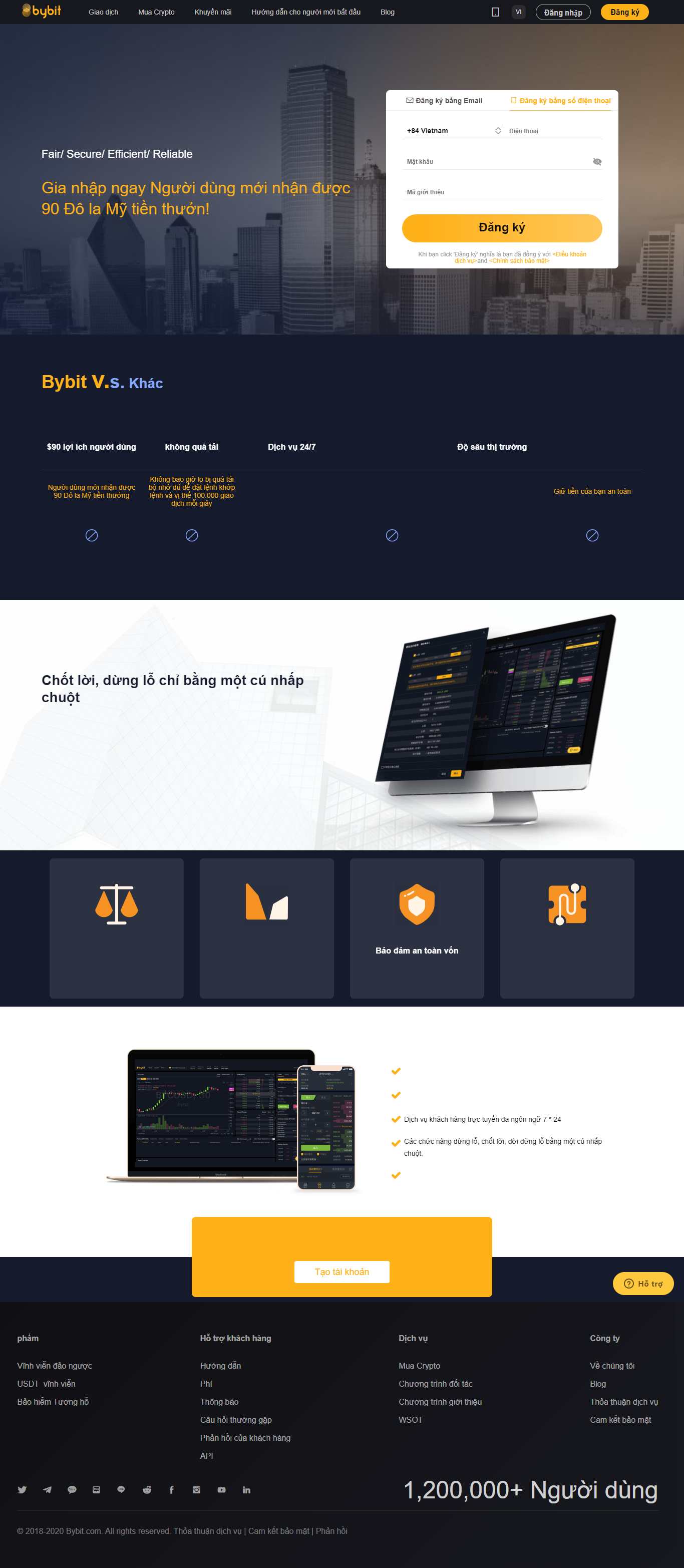 Thiết kế Website web tiền ảo - wwwbybitcom