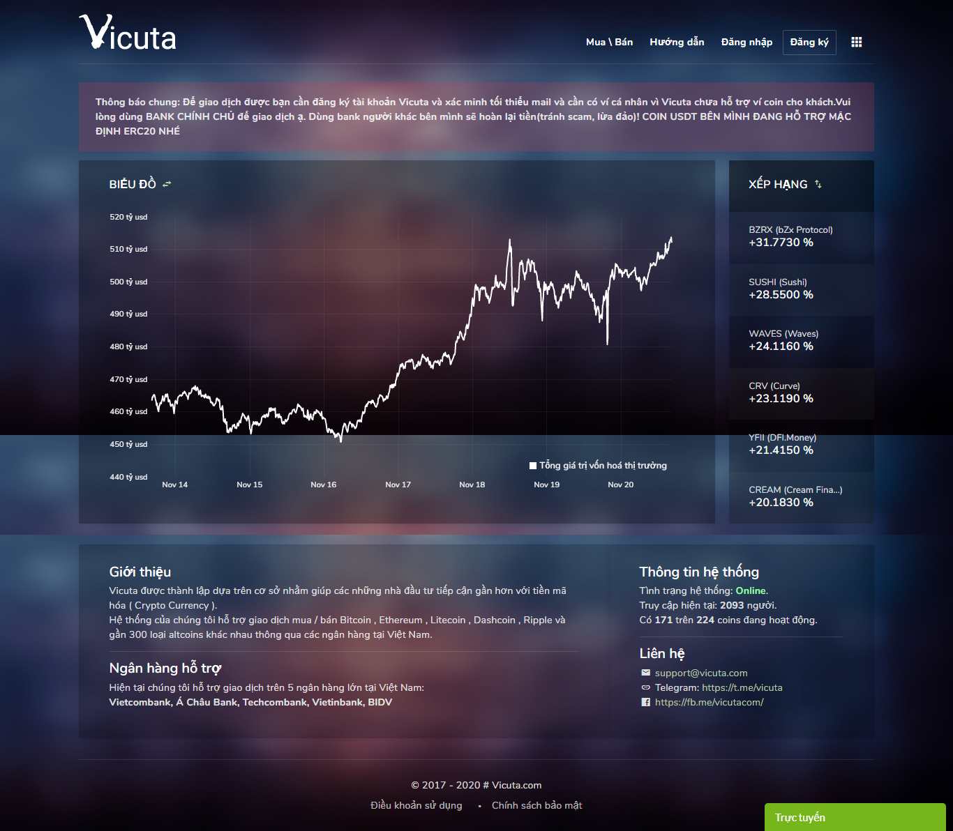Thiết kế Website web tiền ảo - vicutacom