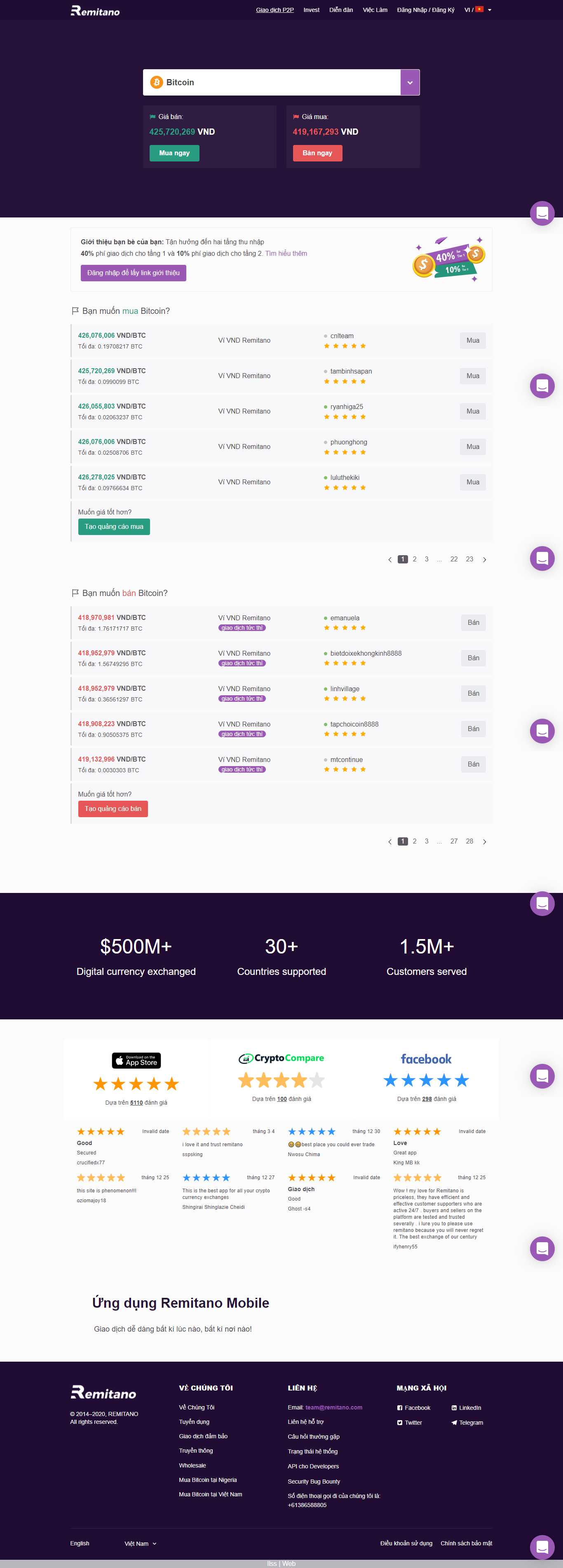 Thiết kế Website web tiền ảo - remitanocom