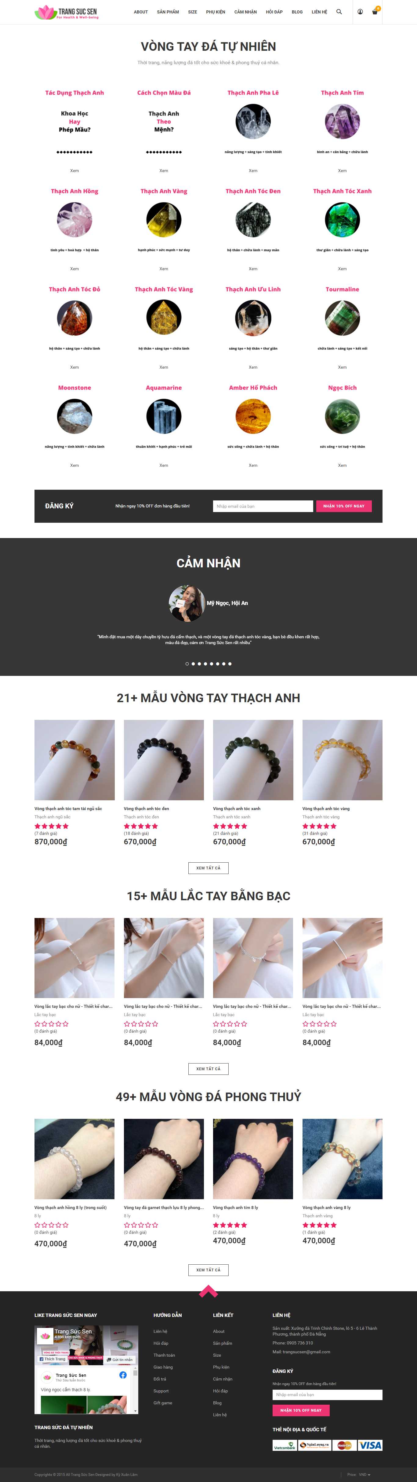 Thiết kế Website web trang sức vòng hổ phách - trangsucsencom