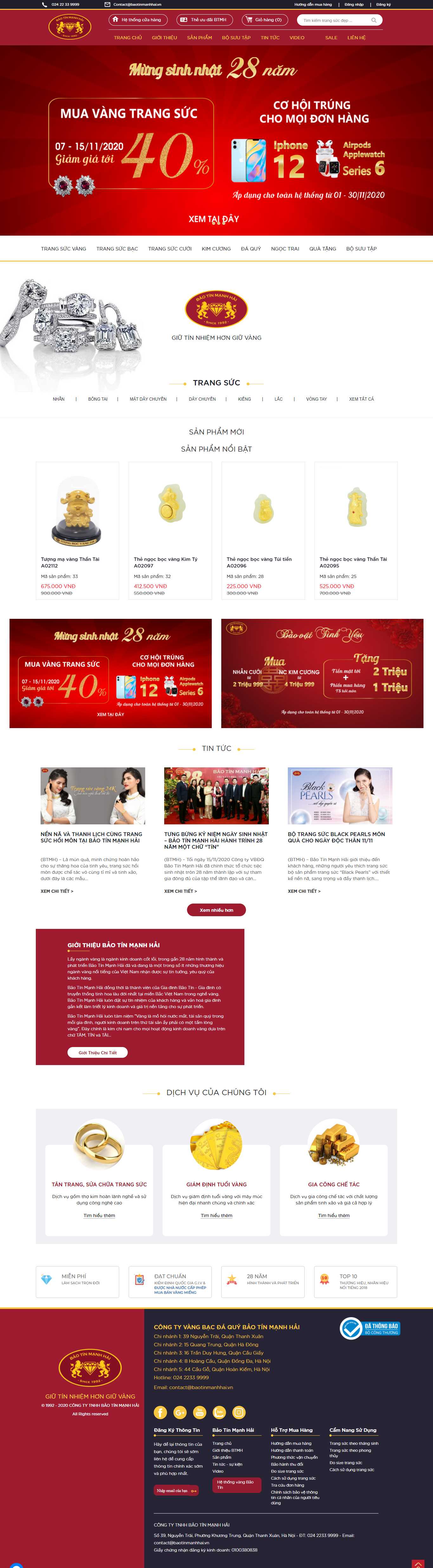 Thiết kế Website web trang sức vòng hổ phách - baotinmanhhaivn