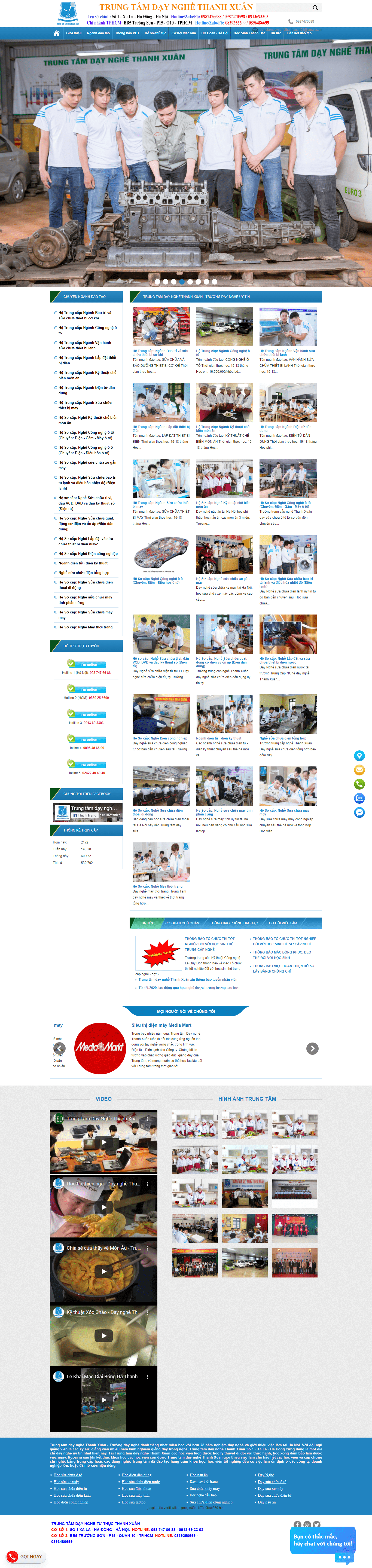 Thiết kế Website web trường dạy nghề - đào tạo nghề - trungtamdaynghethanhxuanvn