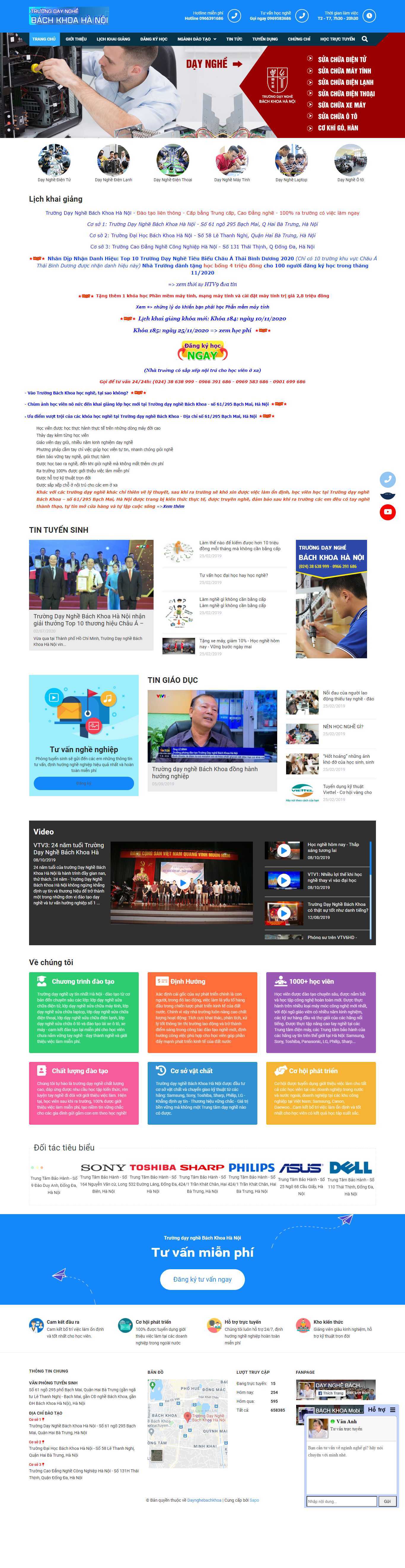 Thiết kế Website web trường dạy nghề - đào tạo nghề - truongdaynghebachkhoaeduvn