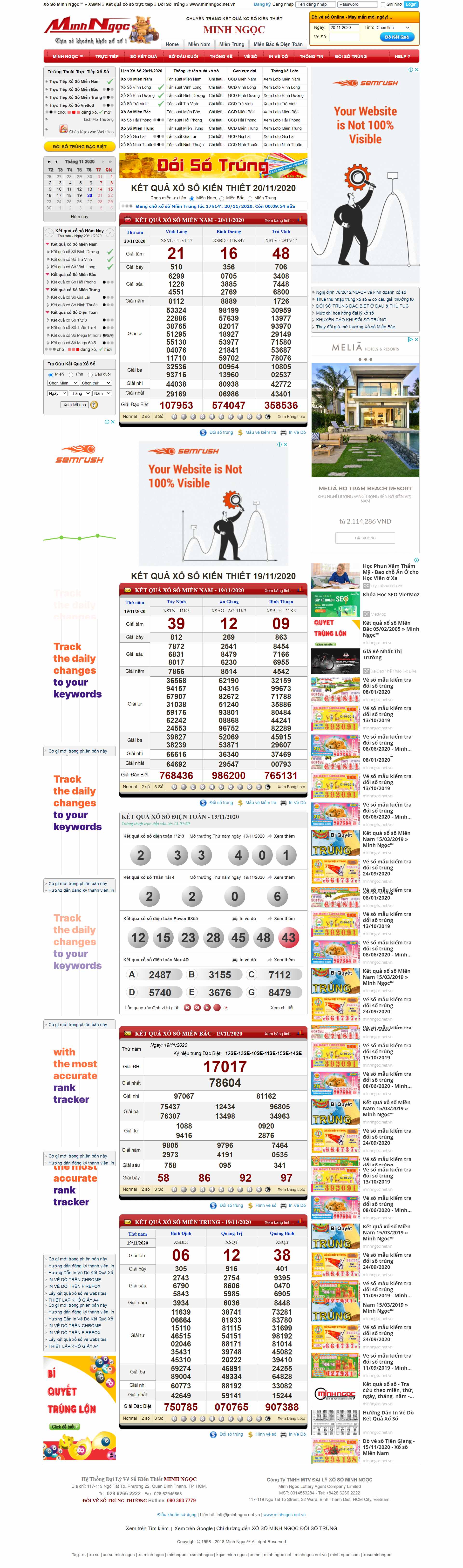 Thiết kế Website web xổ số - wwwminhngocnetvn