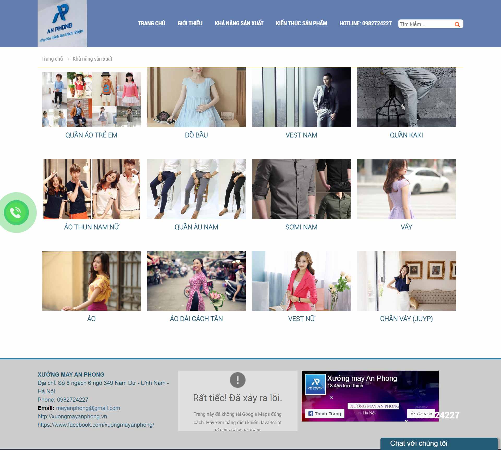 Thiết kế Website web xưởng may - wwwxuongmayanphongvn