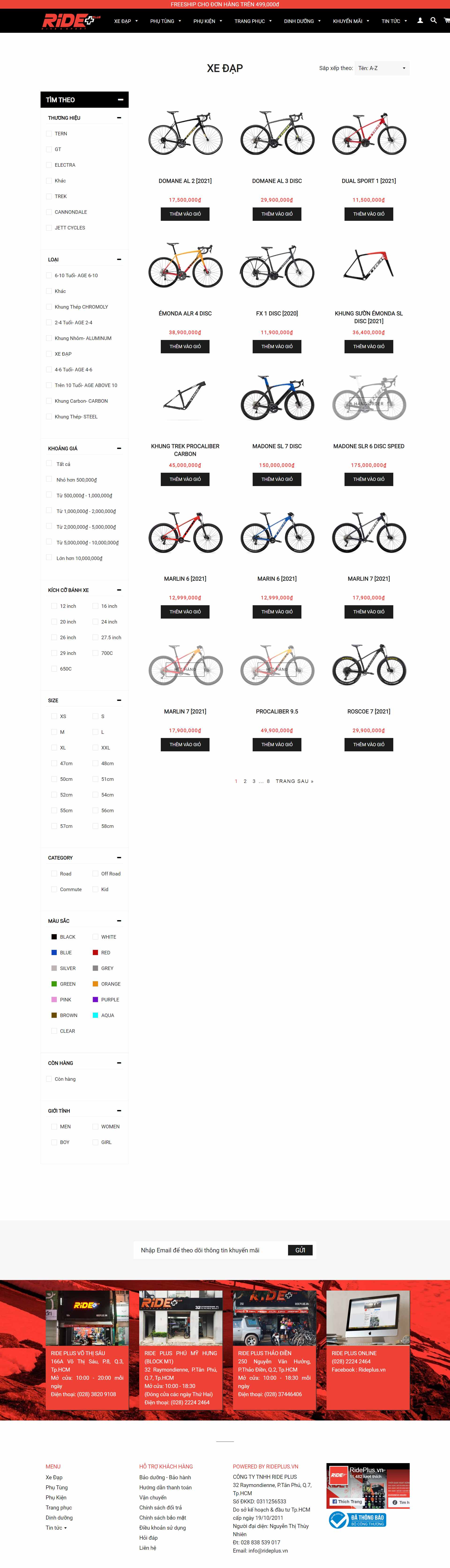 Thiết kế Website web xe đạp - rideplusvn