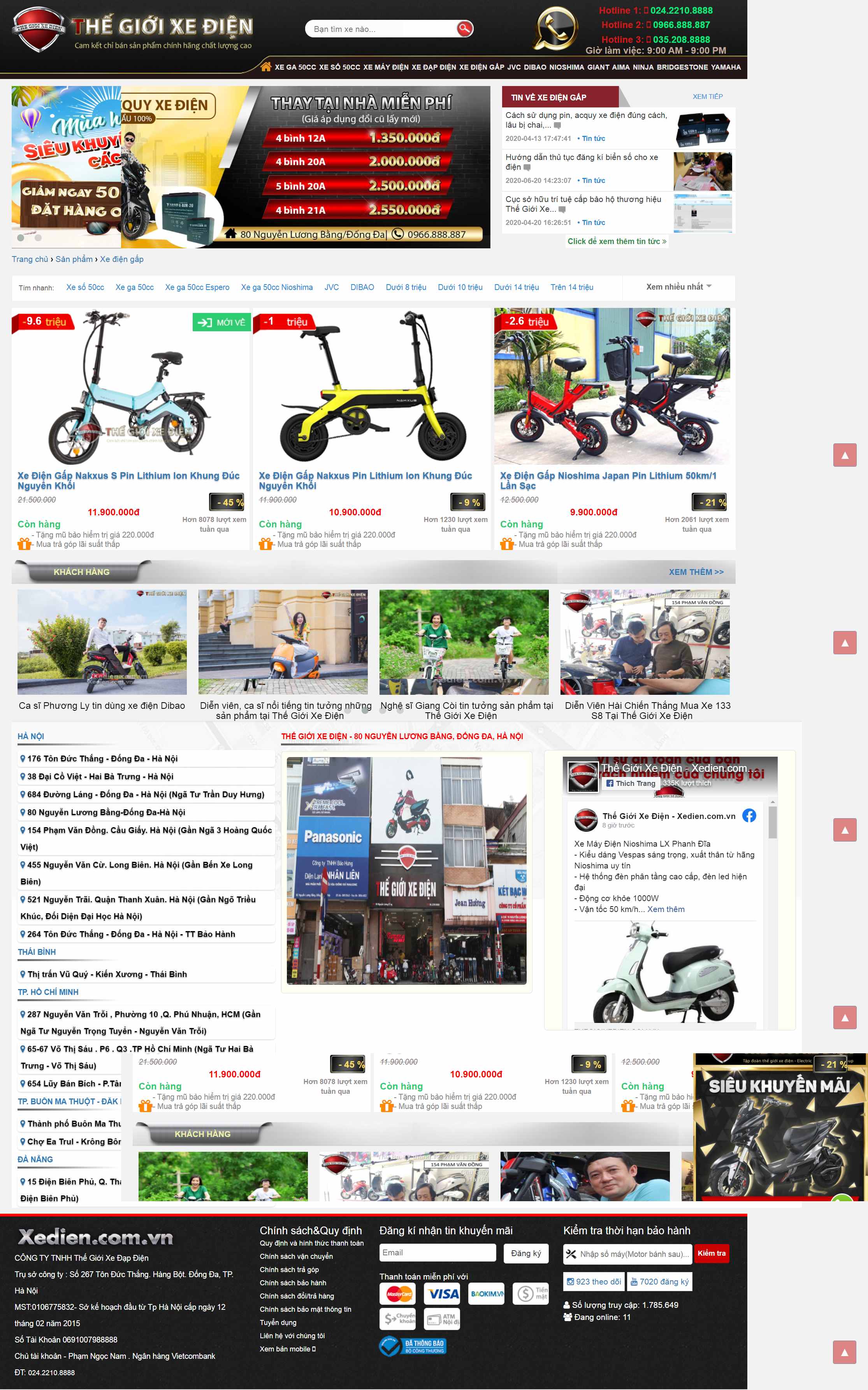 Thiết kế Website web xe điện - xediencomvn