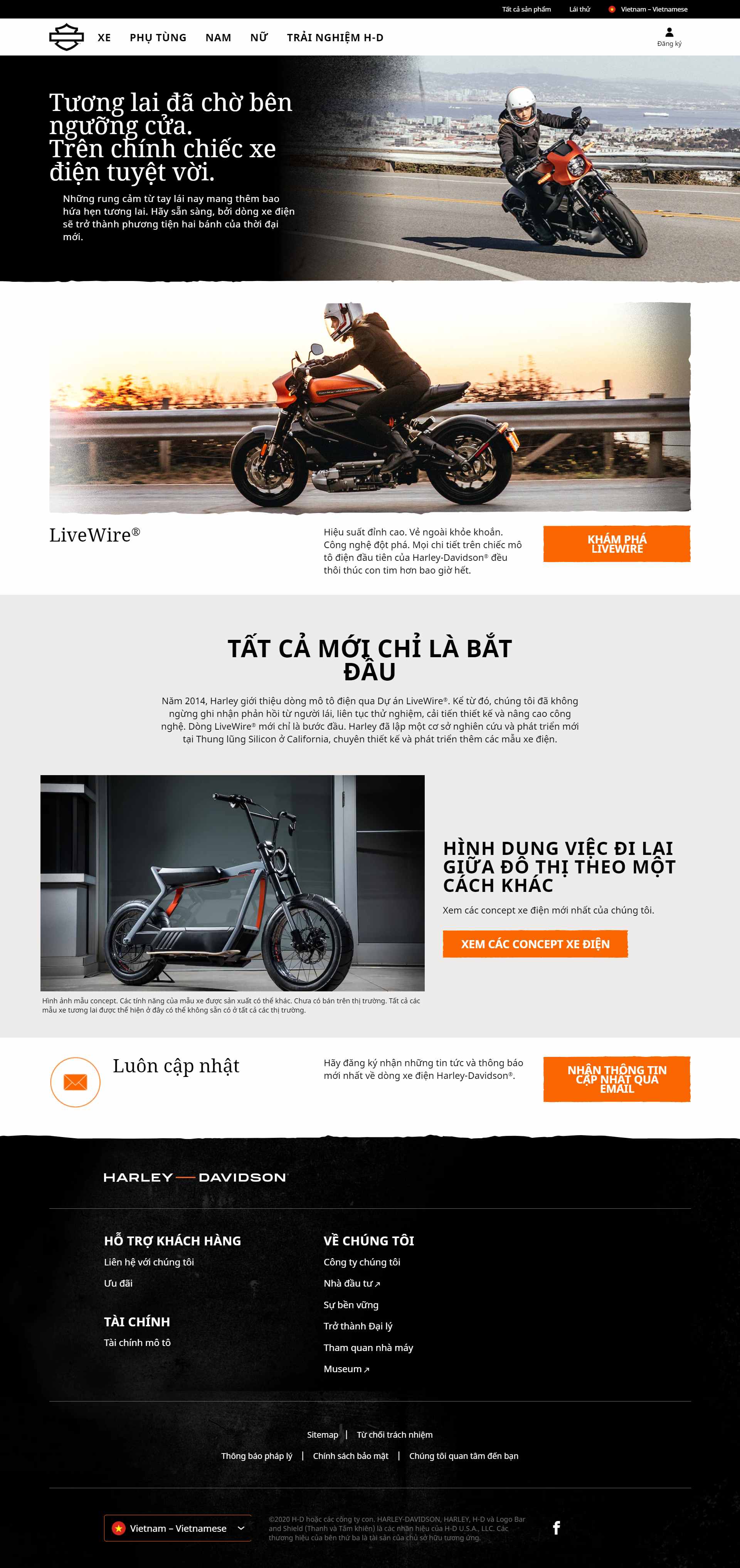Thiết kế Website web xe điện - wwwharley-davidsoncom