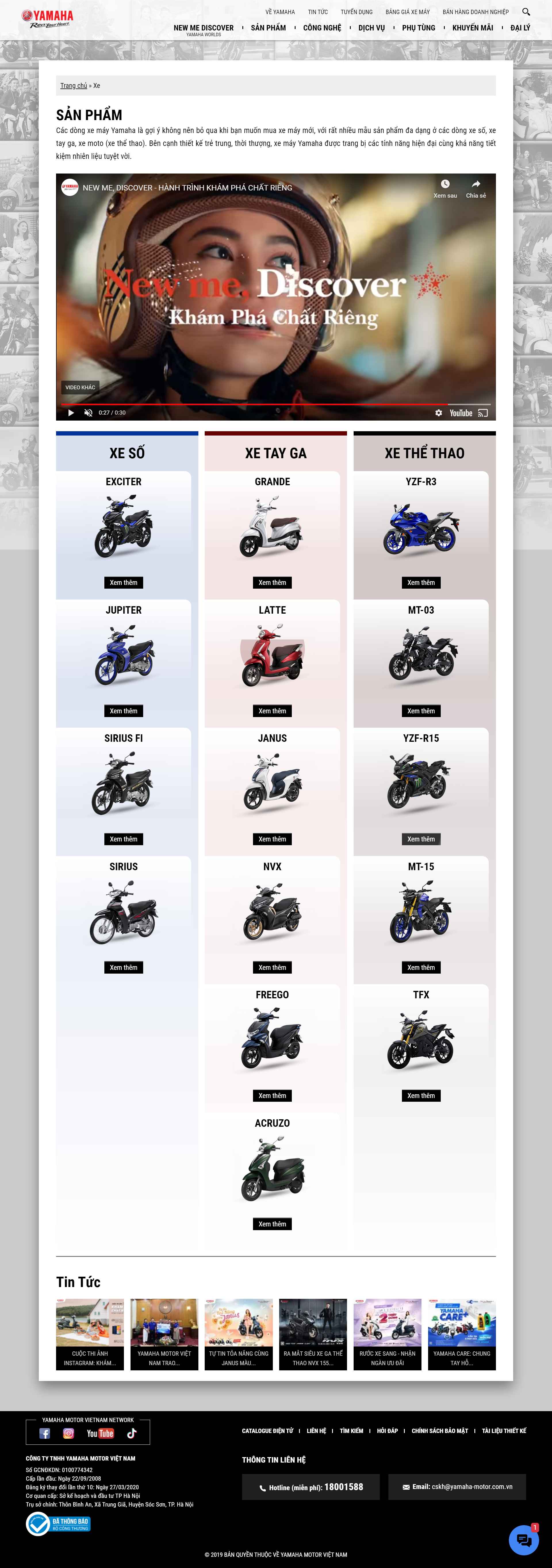 Thiết kế Website web xe máy - yamaha-motorcomvn