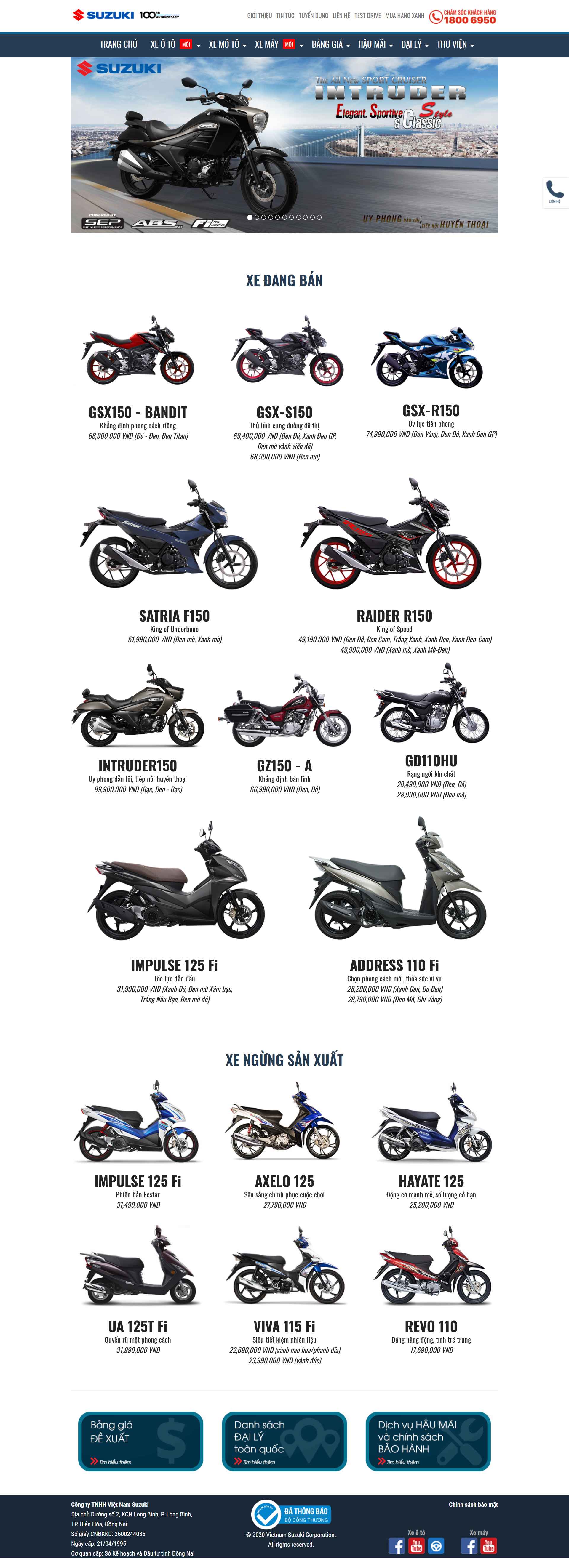 Thiết kế Website web xe máy - suzukicomvn