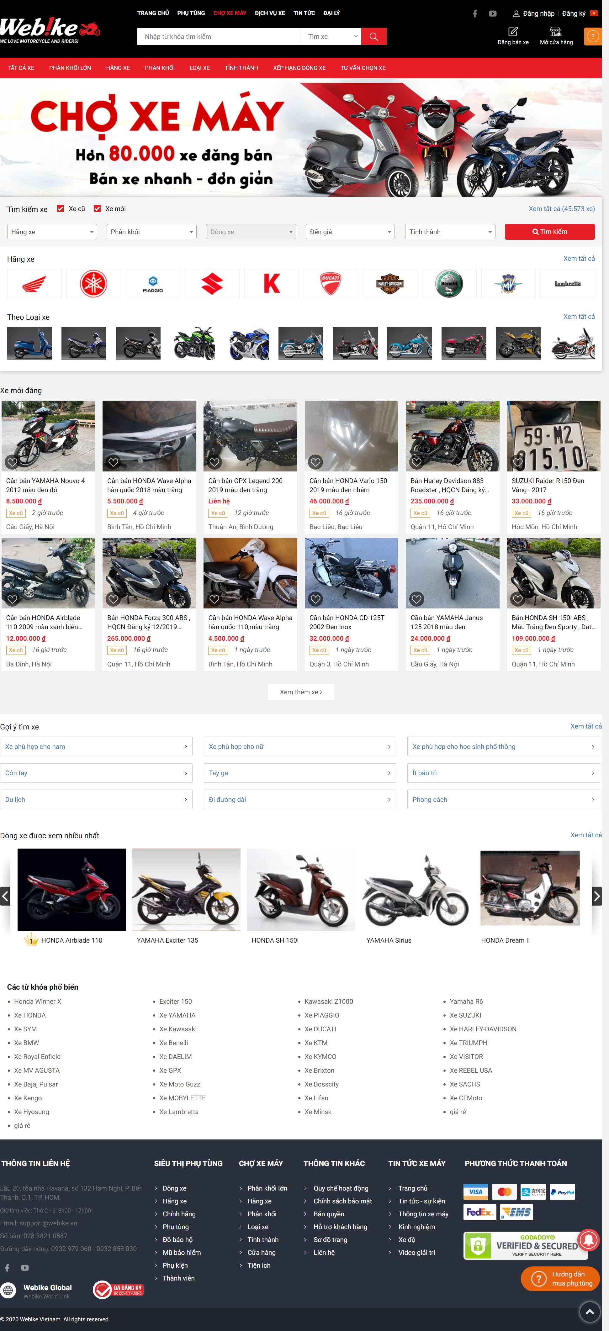 Thiết kế Website web xe máy - wwwwebikevn