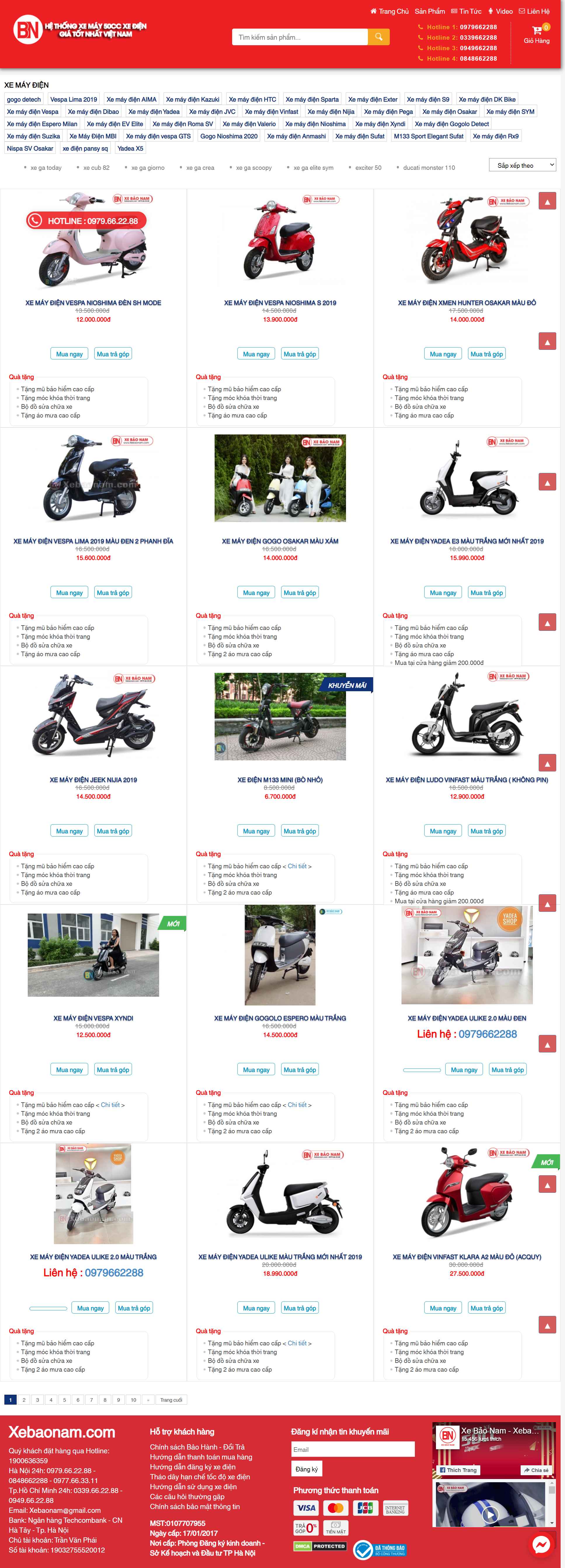 Thiết kế Website web xe máy điện - xebaonamcom