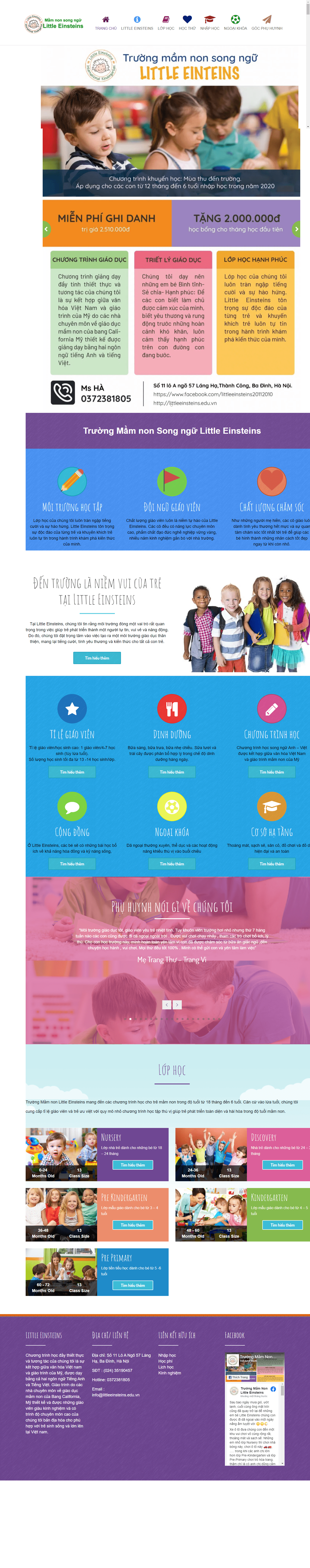 Thiết kế Website web trường mẫu giáo - littleeinsteinseduvn