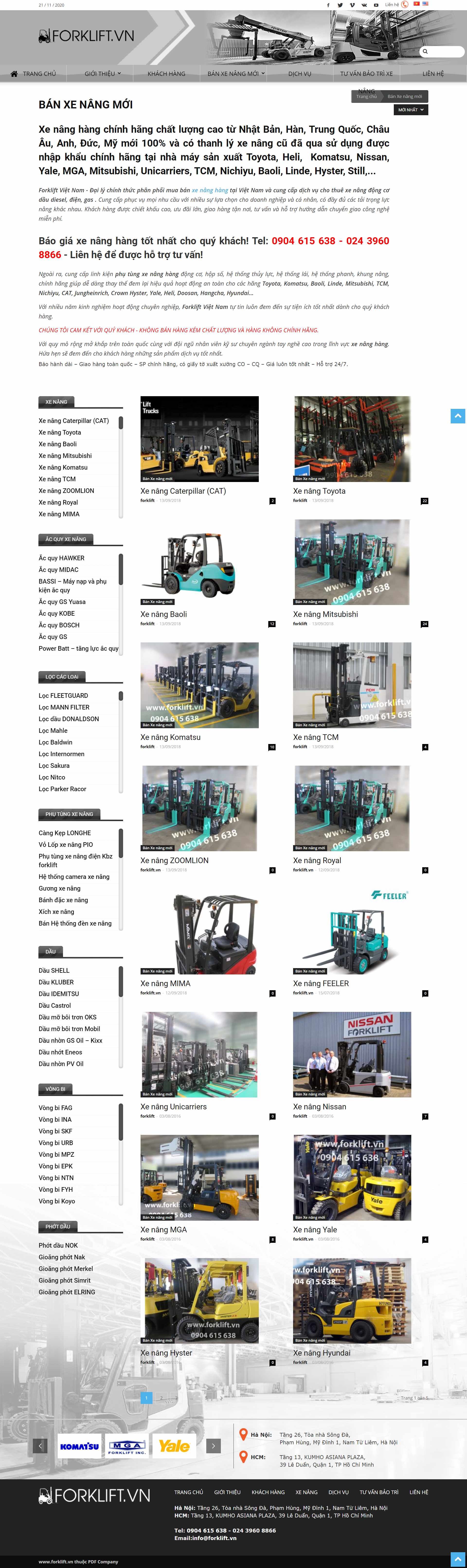 Thiết kế Website web xe nâng - forkliftvn