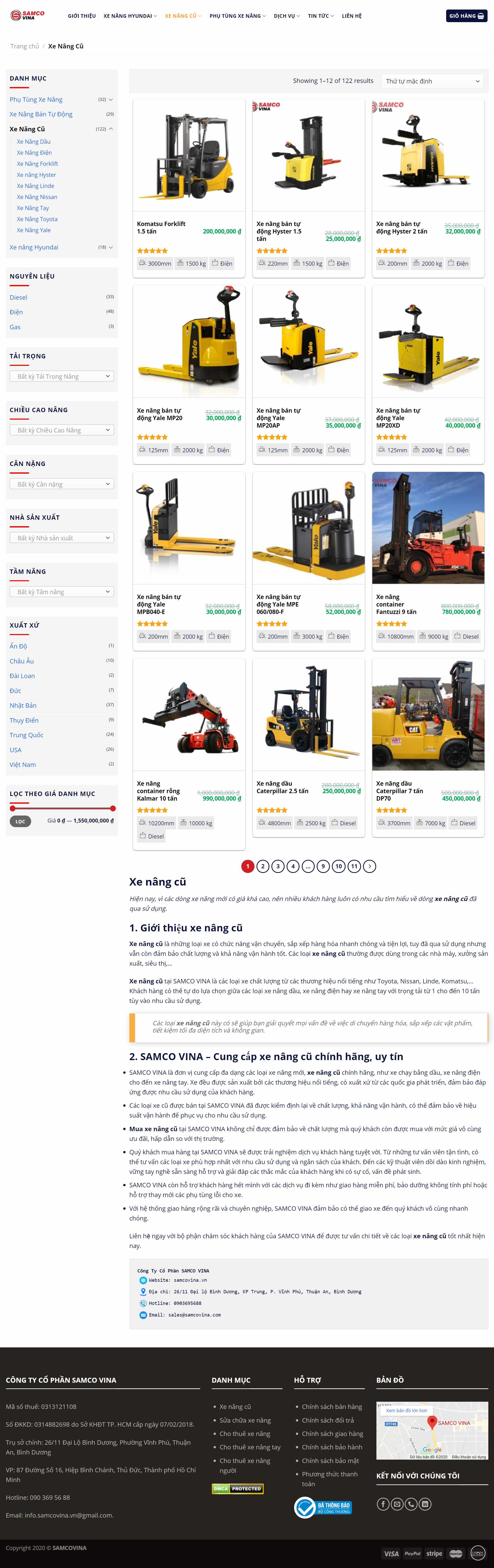 Thiết kế Website web xe nâng - samcovinavn