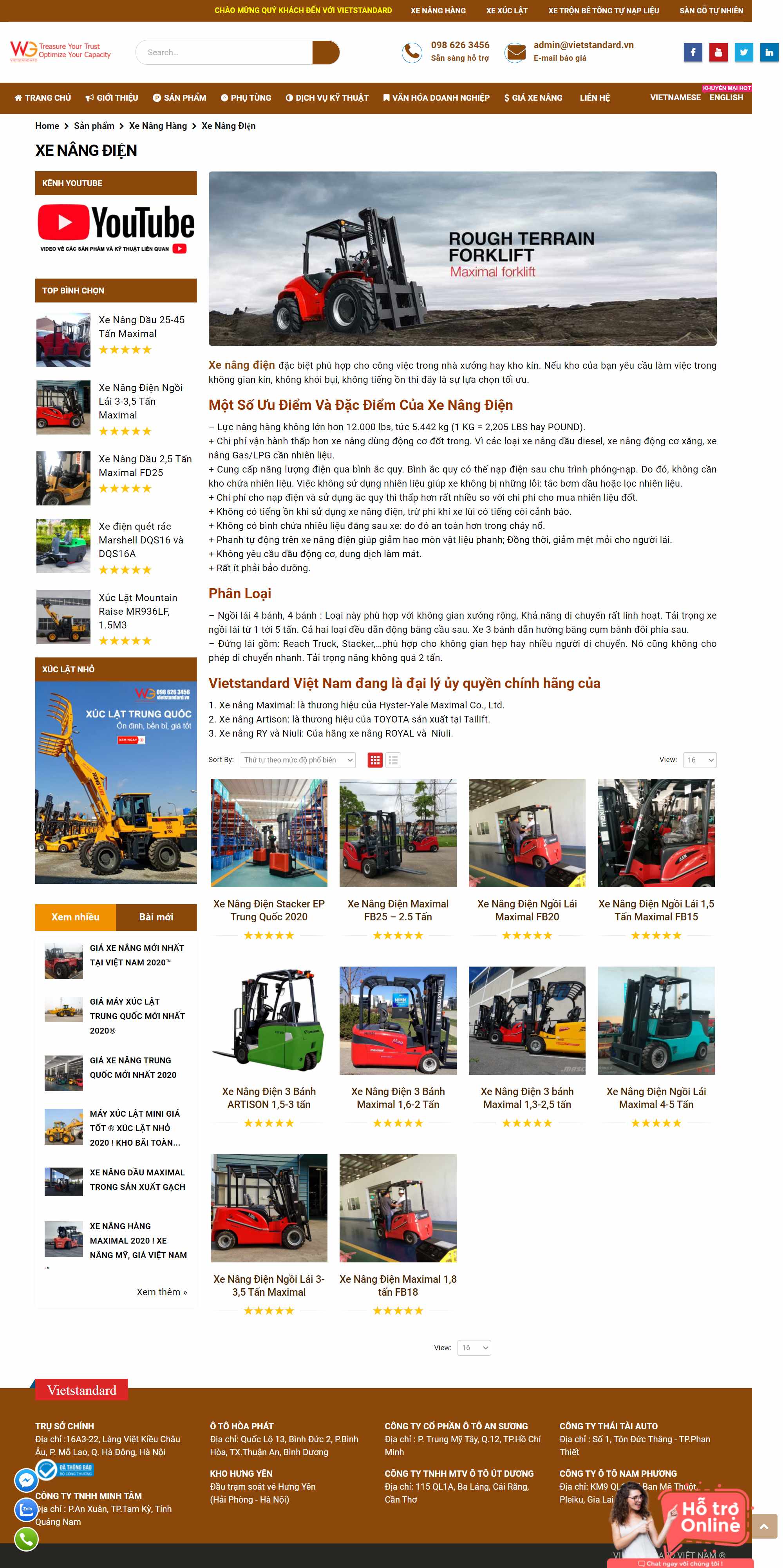 Thiết kế Website web xe nâng - wwwvietstandardvn
