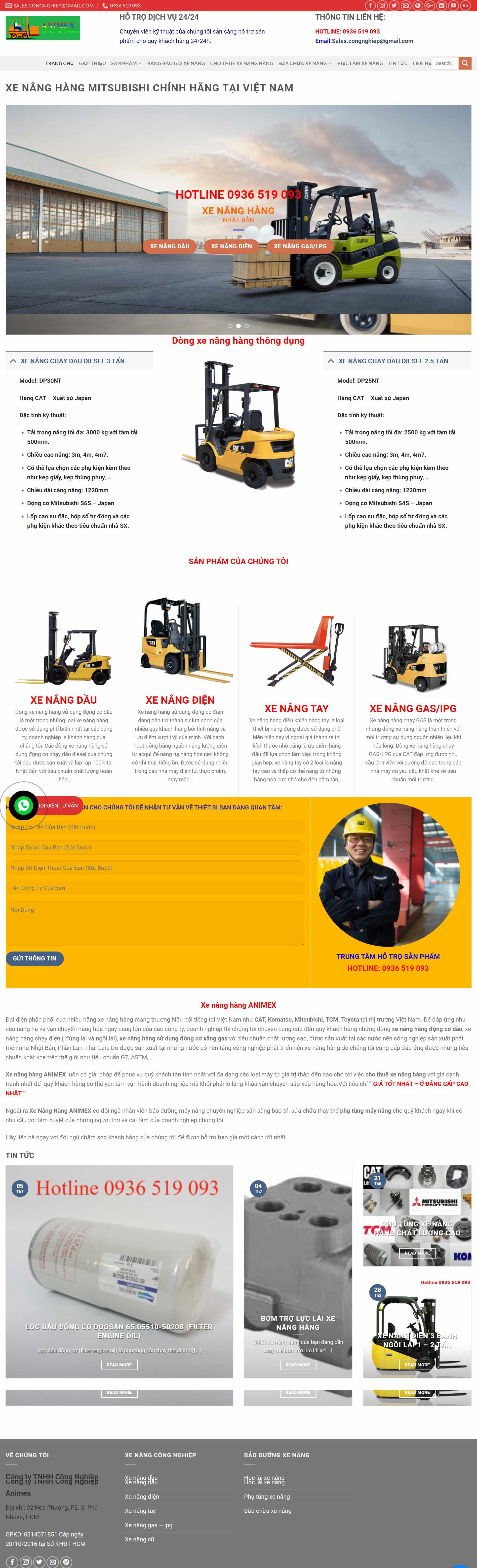 Thiết kế Website web xe nâng hàng - dailyxenangcom