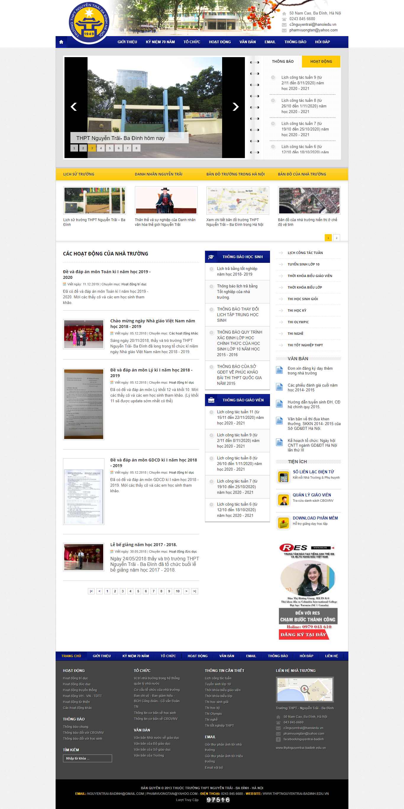 Thiết kế Website web trường phổ thông - thptnguyentrai-badinheduvn