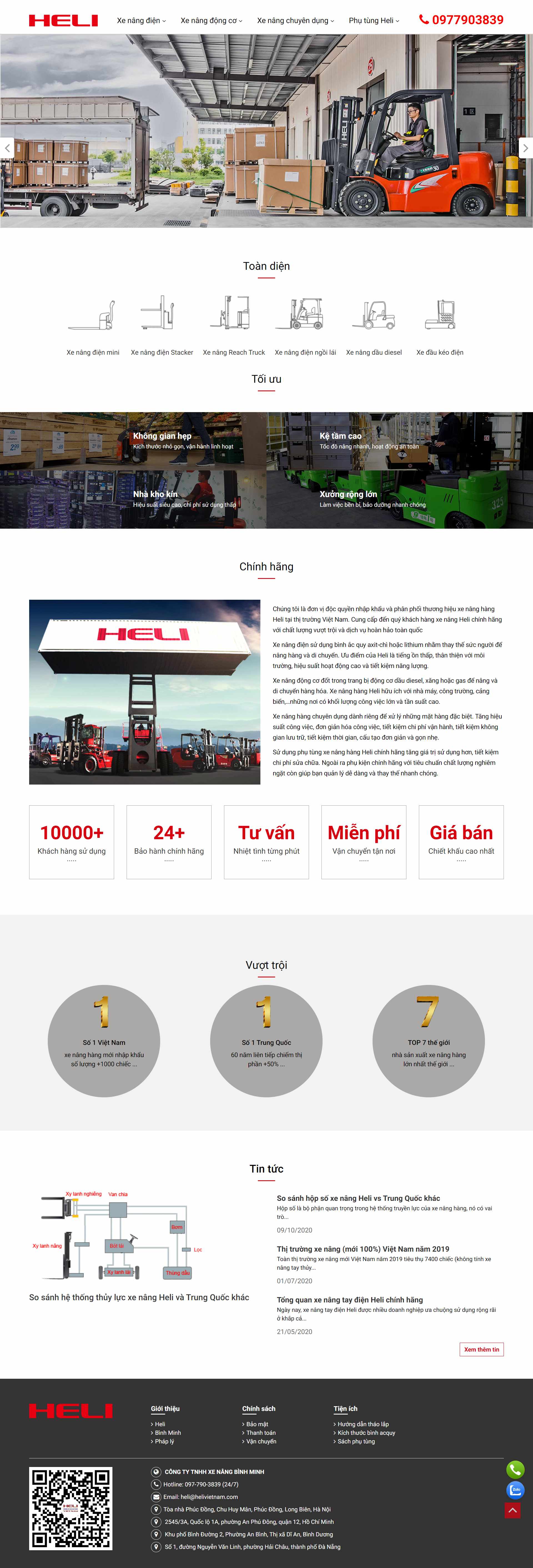 Thiết kế Website web xe nâng hàng - xenanghelicom