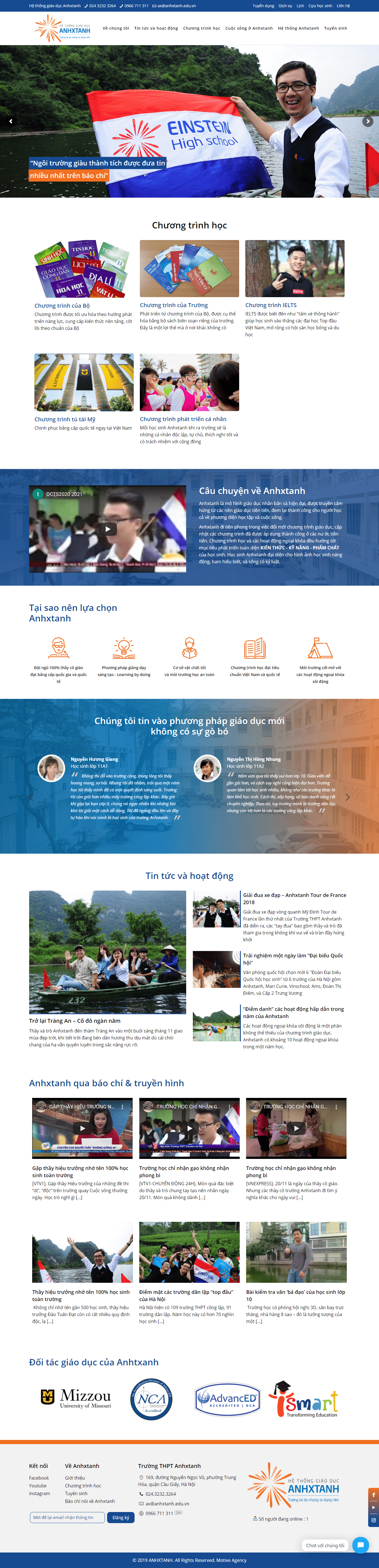 Thiết kế Website web trường phổ thông - anhxtanheduvn