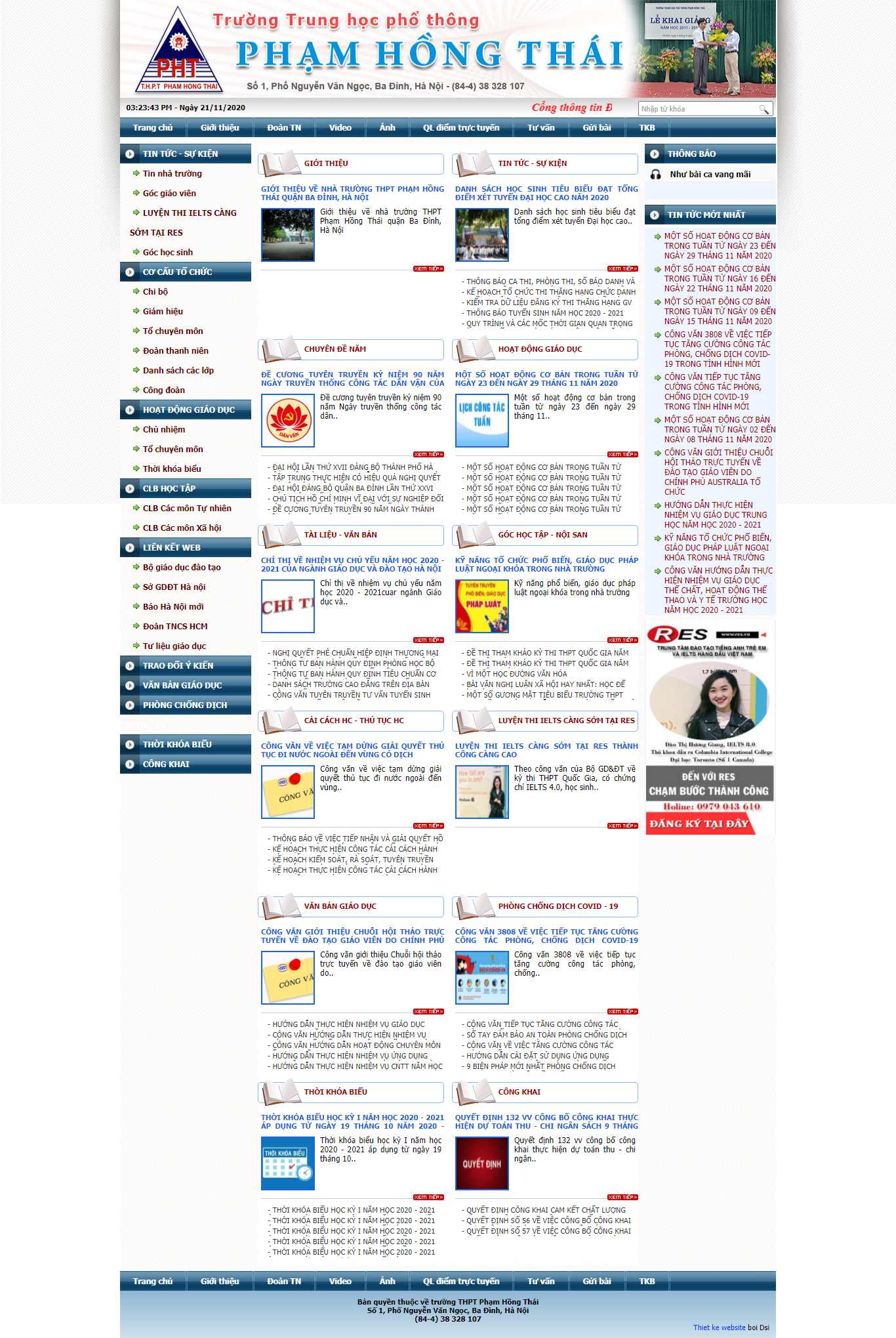 Thiết kế Website web trường phổ thông - thpt-phamhongthaieduvn