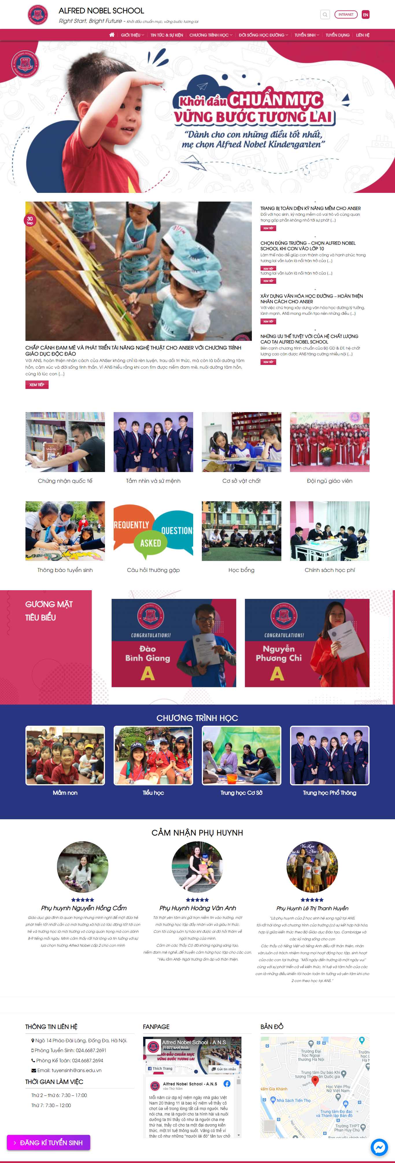 Thiết kế Website web trường phổ thông - anseduvn