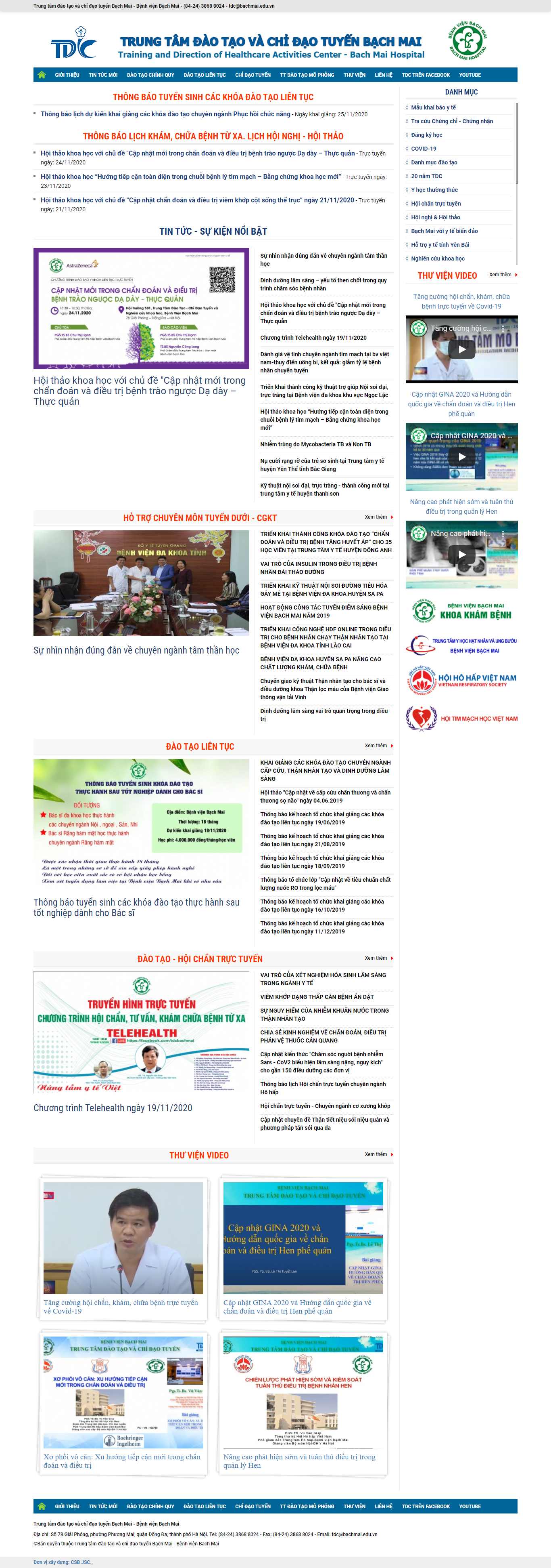 Thiết kế Website web trung tâm đào tạo - bachmaieduvn