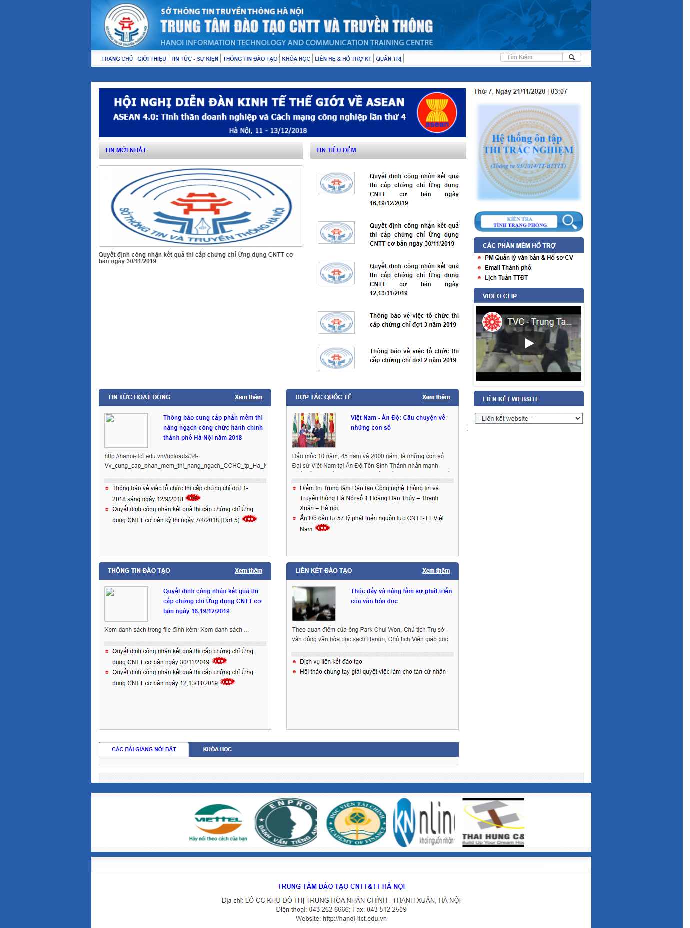 Thiết kế Website web trung tâm đào tạo - hanoi-itcteduvn