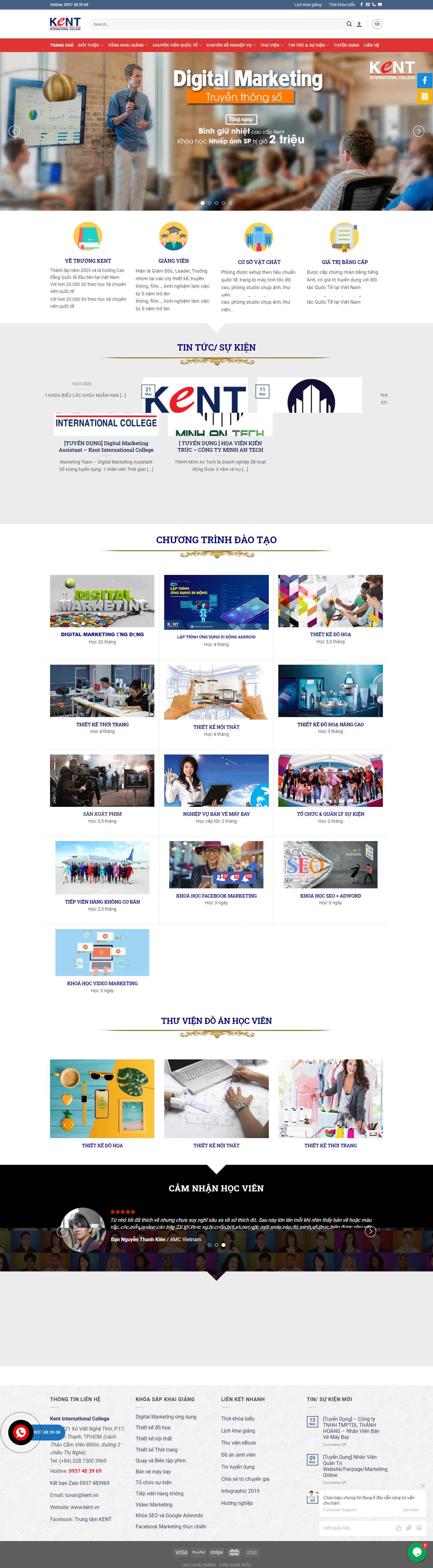 Thiết kế Website web trung tâm đào tạo - kentvn