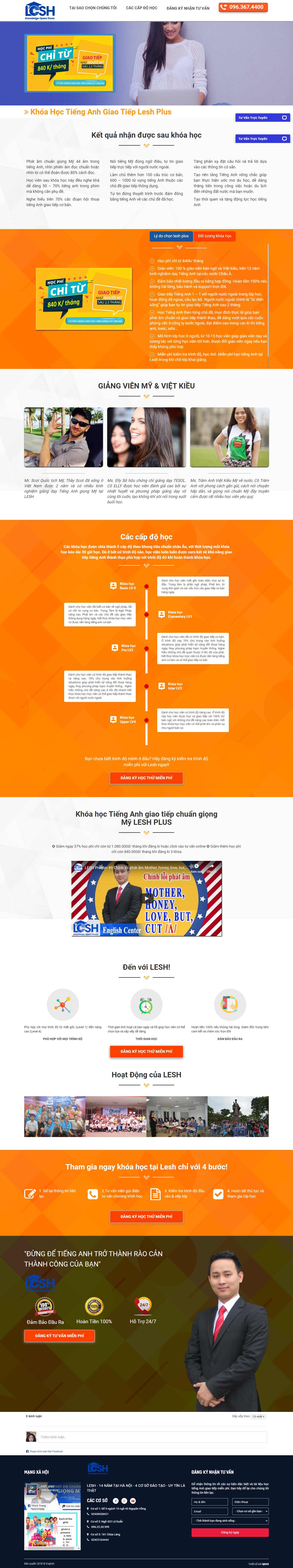 Thiết kế Website web trung tâm anh ngữ - anhngulesheduvn