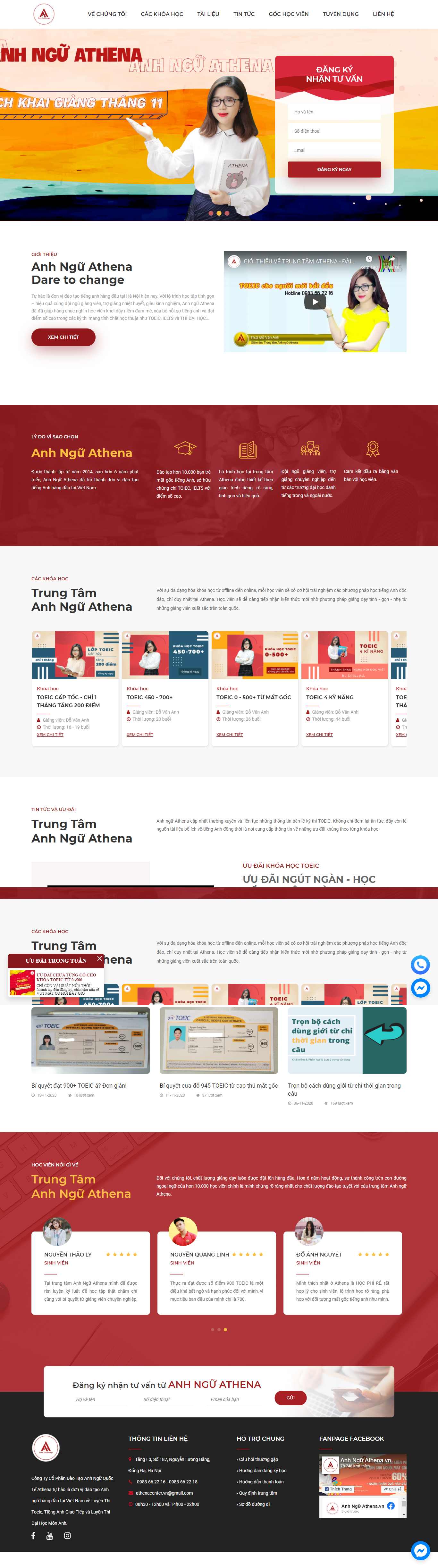 Thiết kế Website web trung tâm anh ngữ - anhnguathenavn