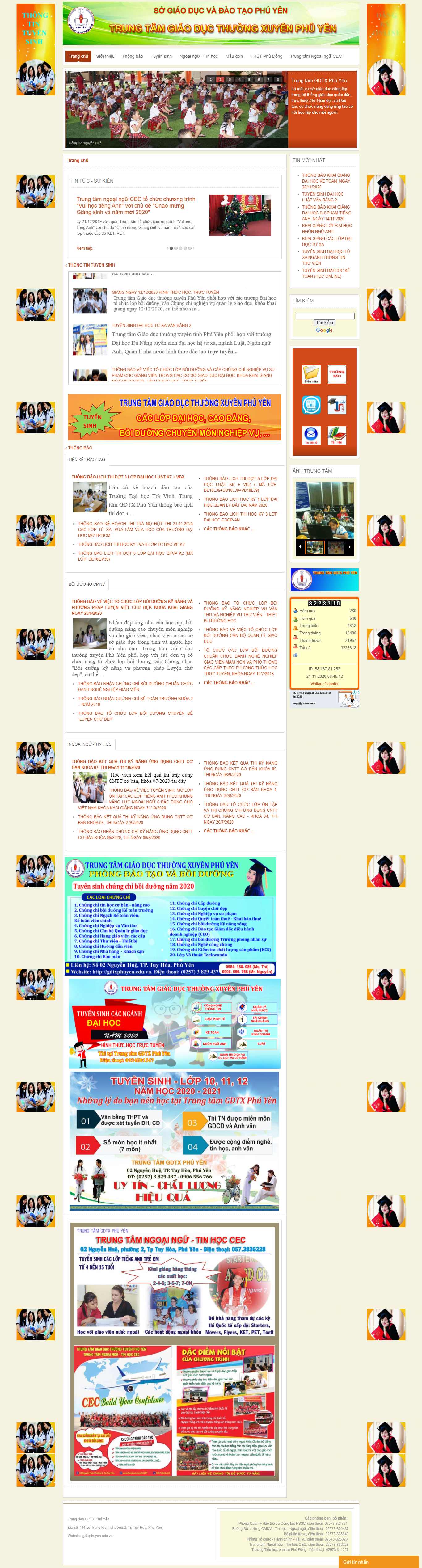 Thiết kế Website web trung tâm giáo dục thường xuyên - wwwgdtxphuyeneduvn