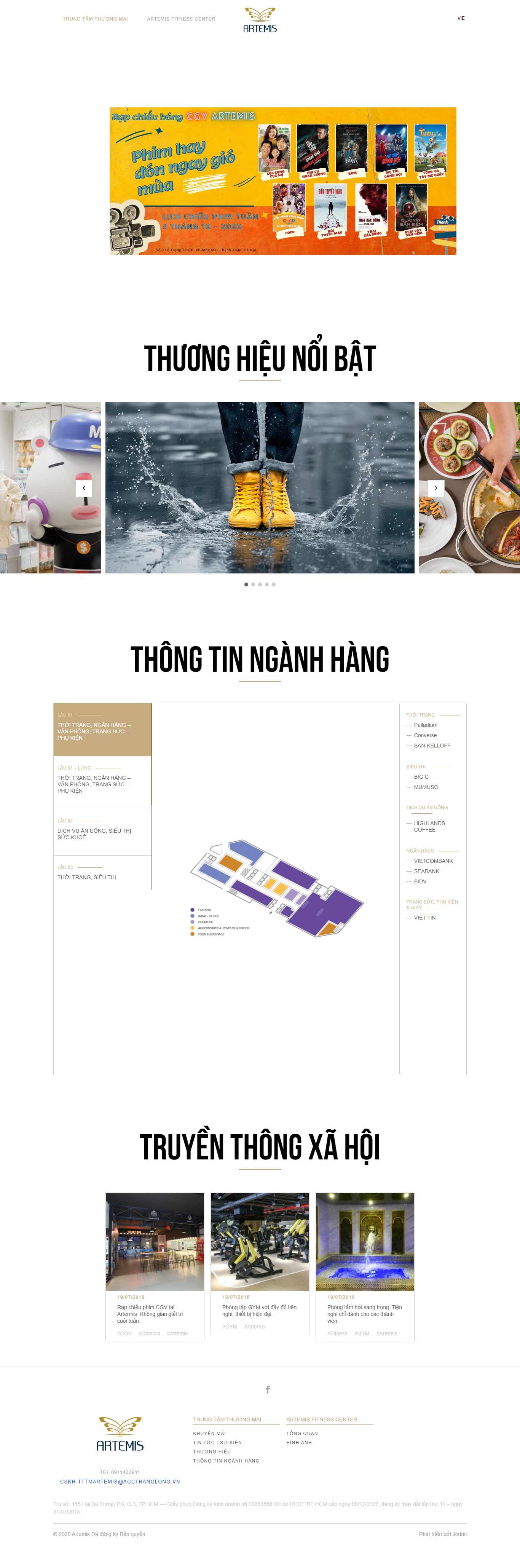 Thiết kế Website web trung tâm thương mại - artemisnetvn