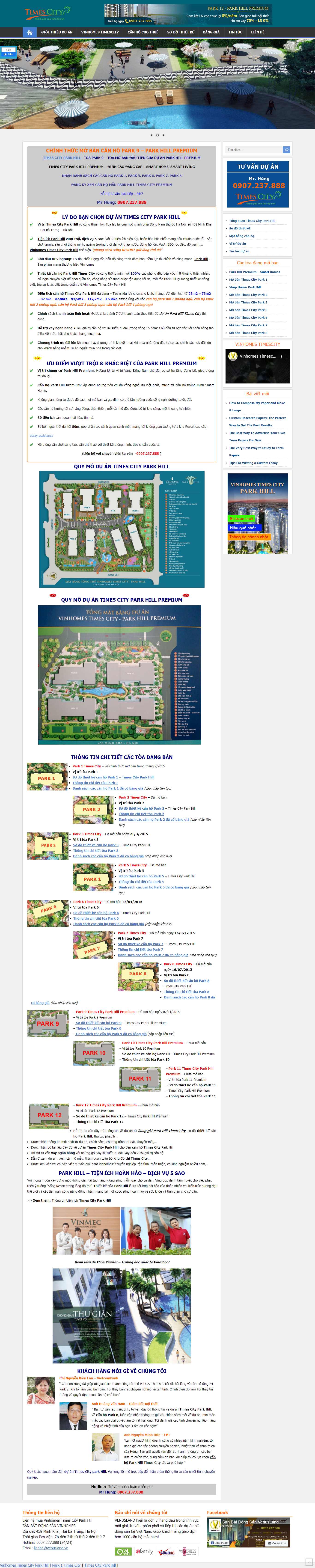 Thiết kế Website web trung tâm thương mại - vinhometimescitynet
