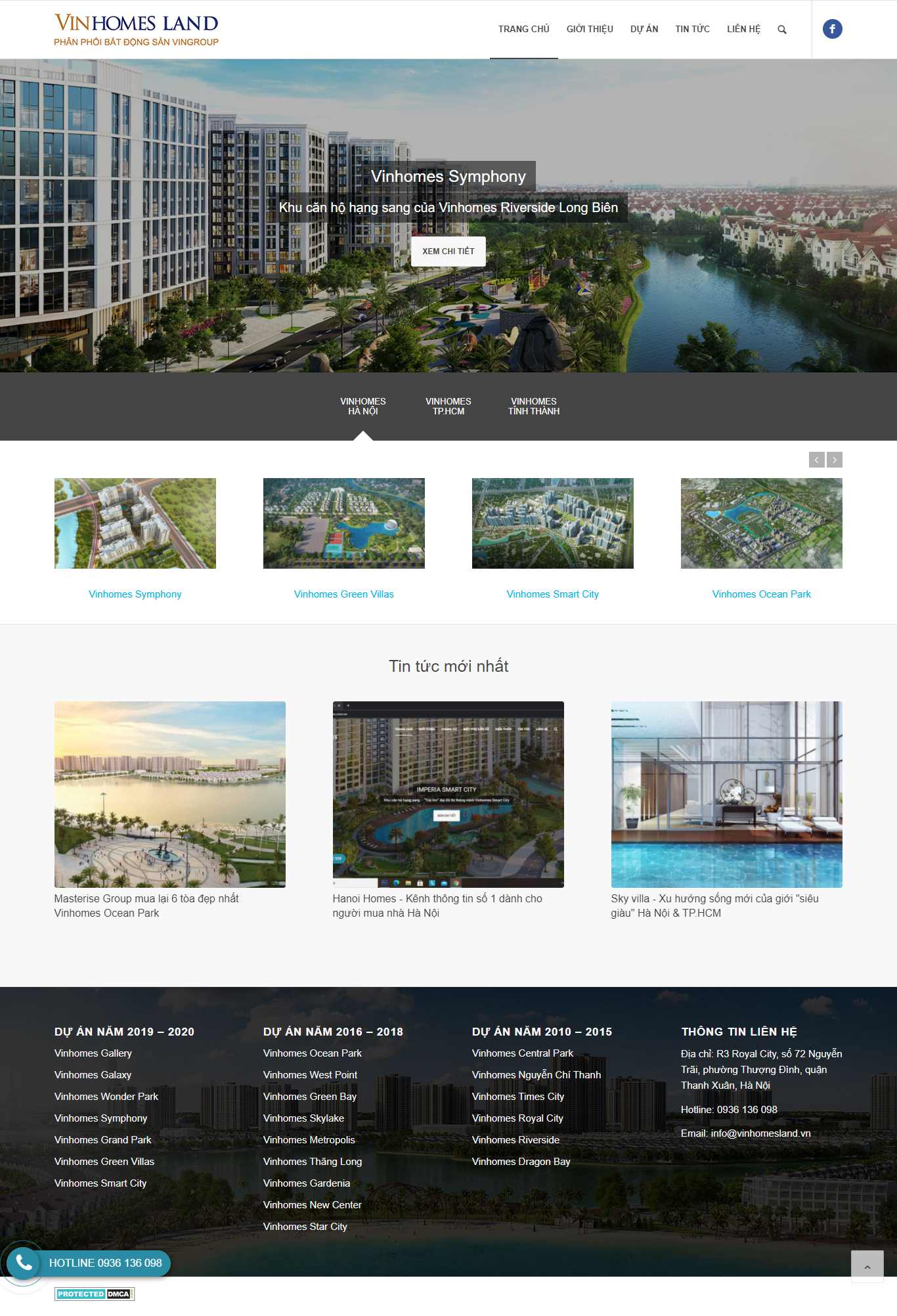Thiết kế Website web trung tâm thương mại - vinhomeslandvn