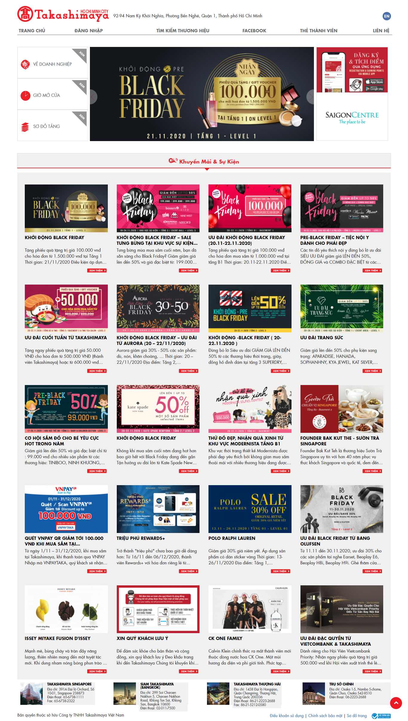 Thiết kế Website web trung tâm thương mại - wwwtakashimaya-vncom