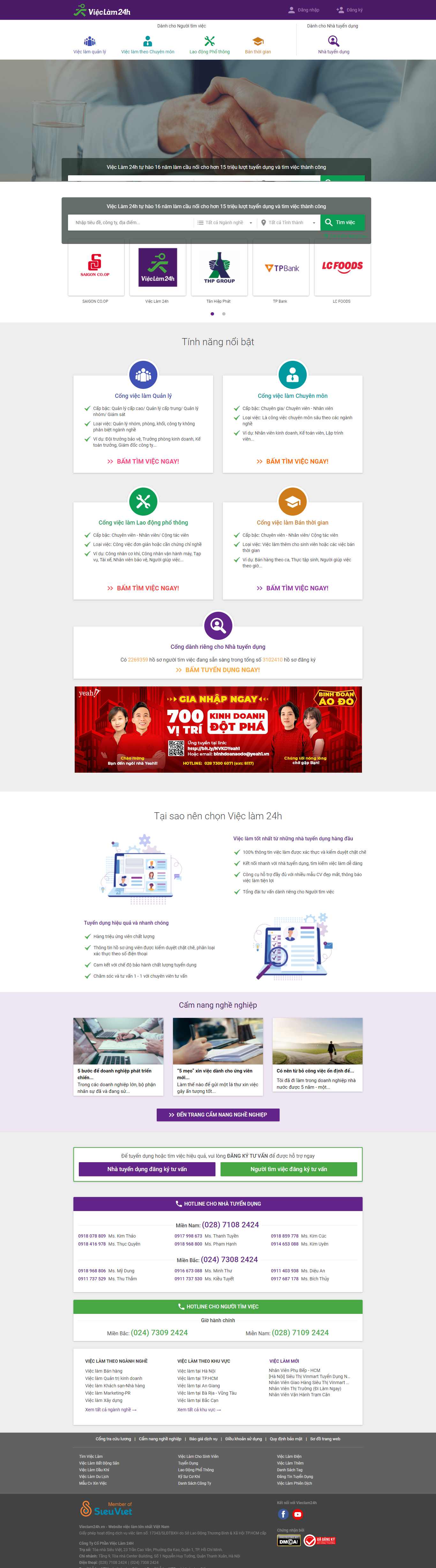 [tuyendung] Thiết kế Website web tuyển dụng lao động - vieclam24hvn