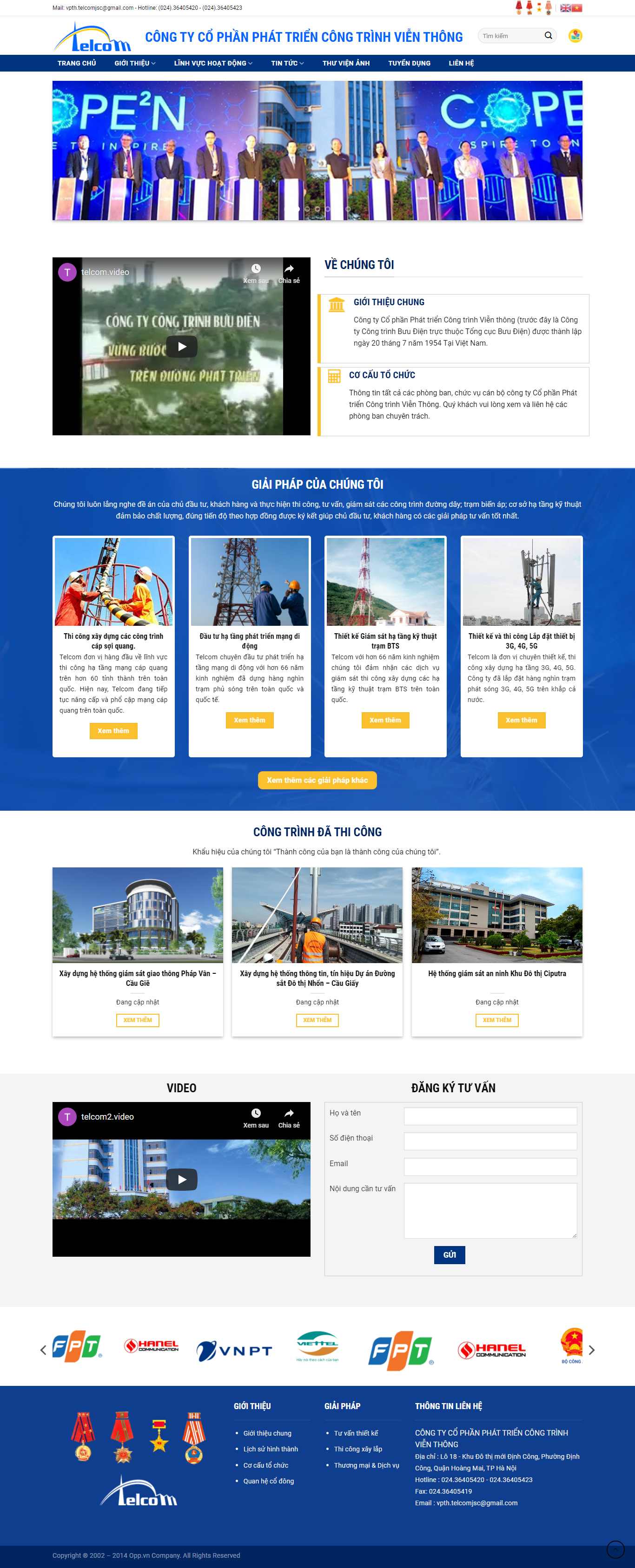 Thiết kế Website web xí nghiệp - telcomvn