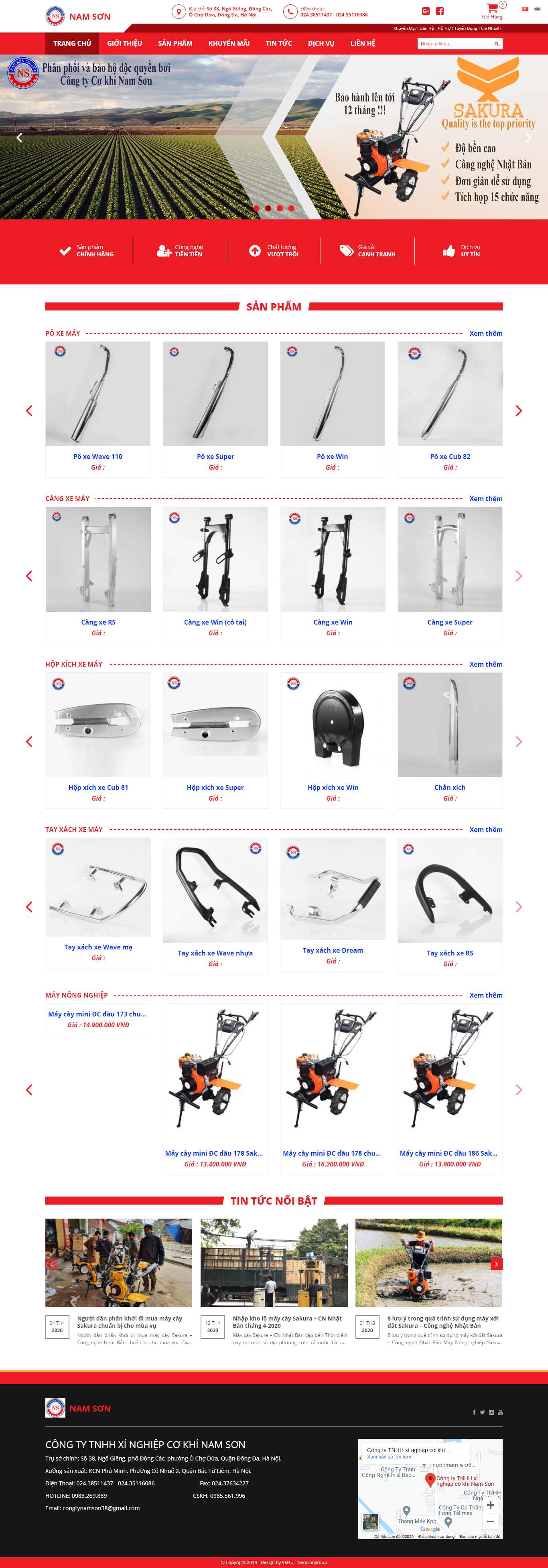 Thiết kế Website web xí nghiệp - namsoncorpcomvn