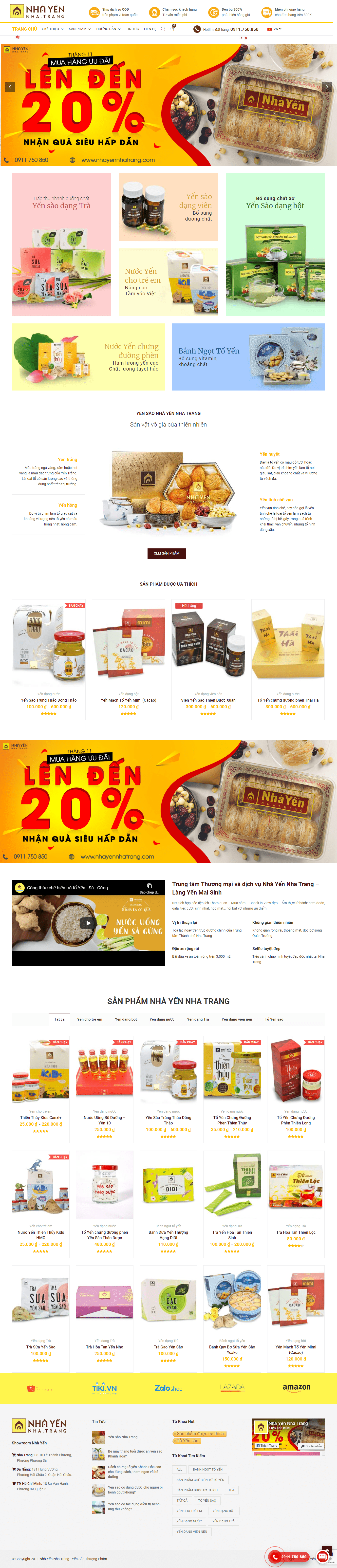 Thiết kế Website web yến sào - nhayennhatrangcom