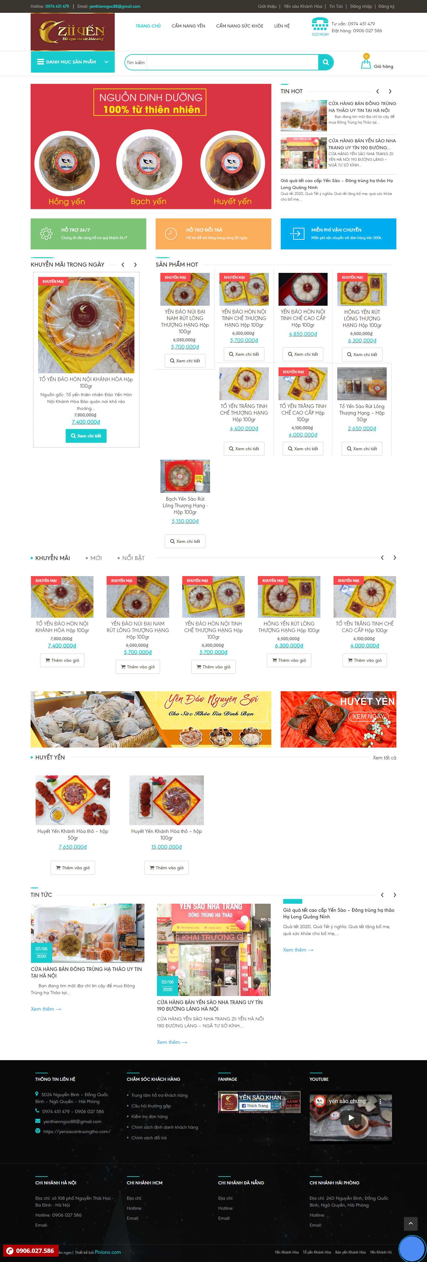 Thiết kế Website web yến sào - yensaoantruongthocom