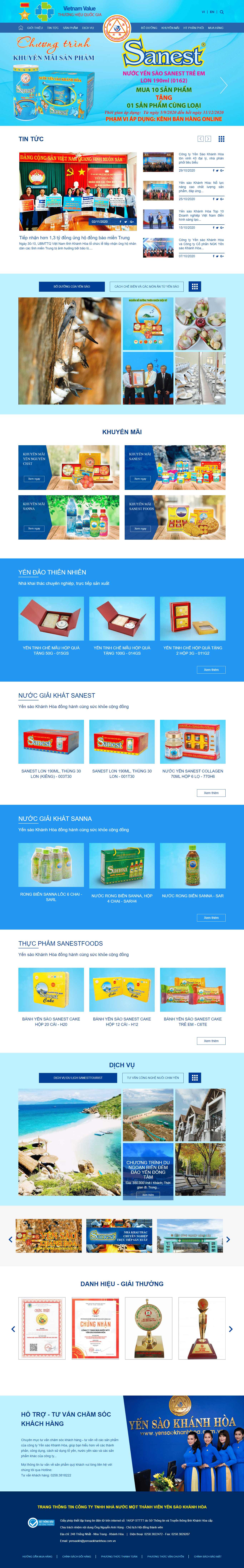 Thiết kế Website web yến sào - yensaokhanhhoacomvn