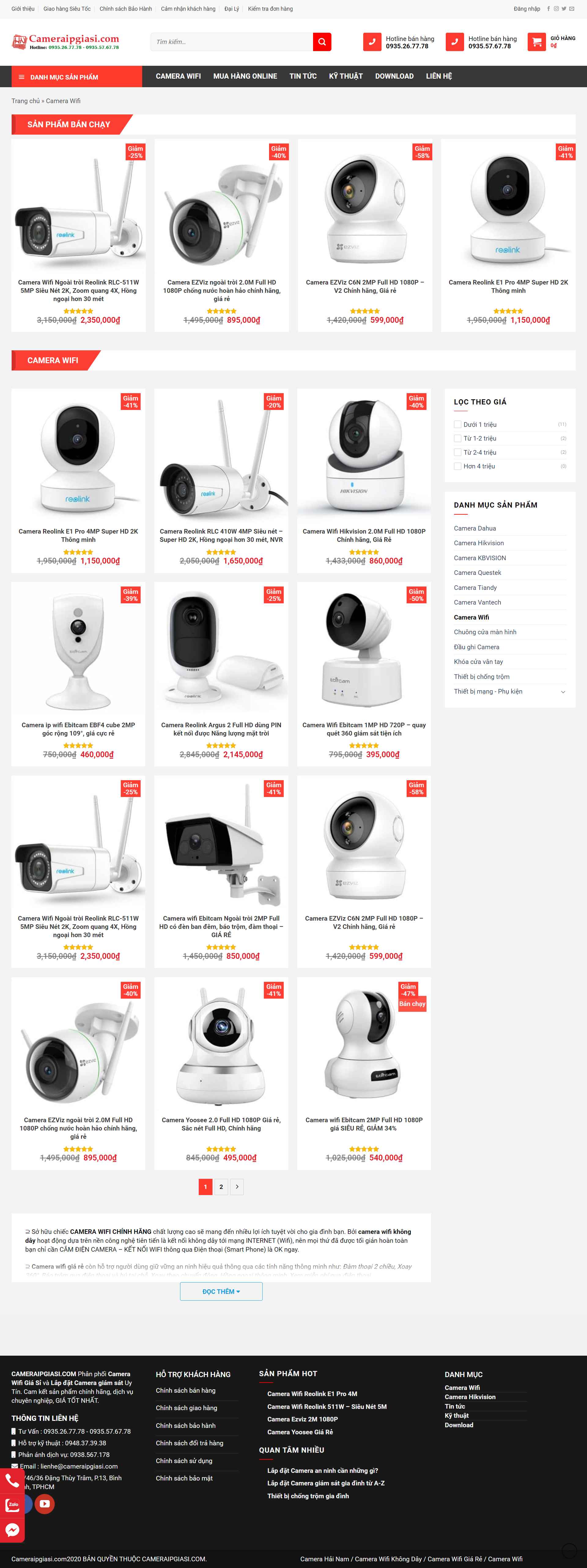 Thiết kế Website web camera giám sát - cameraipgiasicom