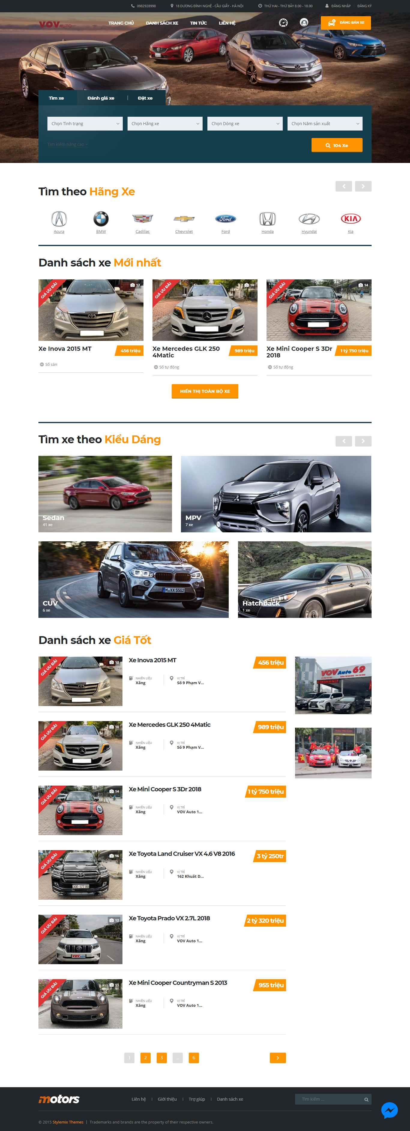 Thiết kế Website web vov - vovautovn