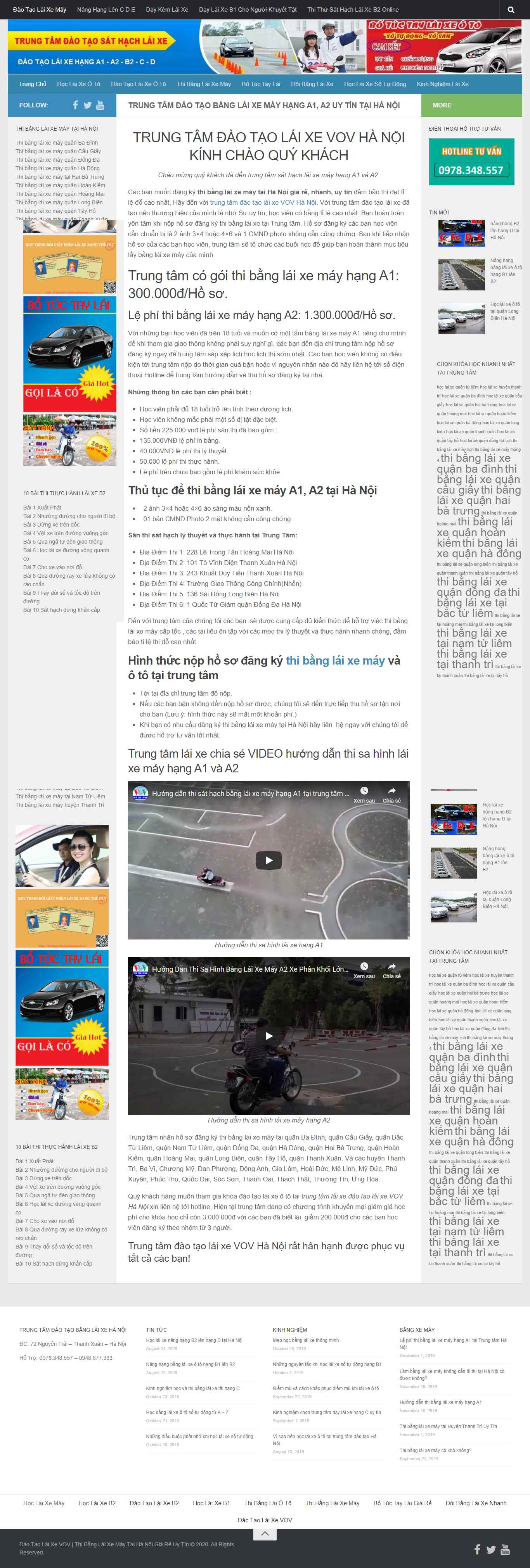 Thiết kế Website web vov - lambanglaixehanoicom